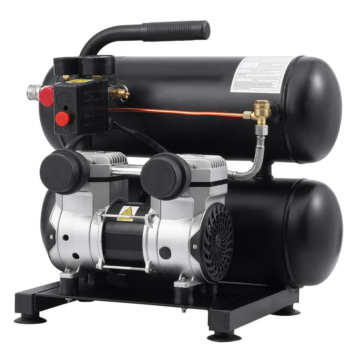 Air Compressor, 4.6 Gallon Steel Tank, 1HP 2.2 CFM@90 PSI Oil Free Air Compressor & Max. 120PSI Pressure, 80dB Ultra Quiet Portable Compressor, for Auto Repair, Tire Inflation, Spray Painting