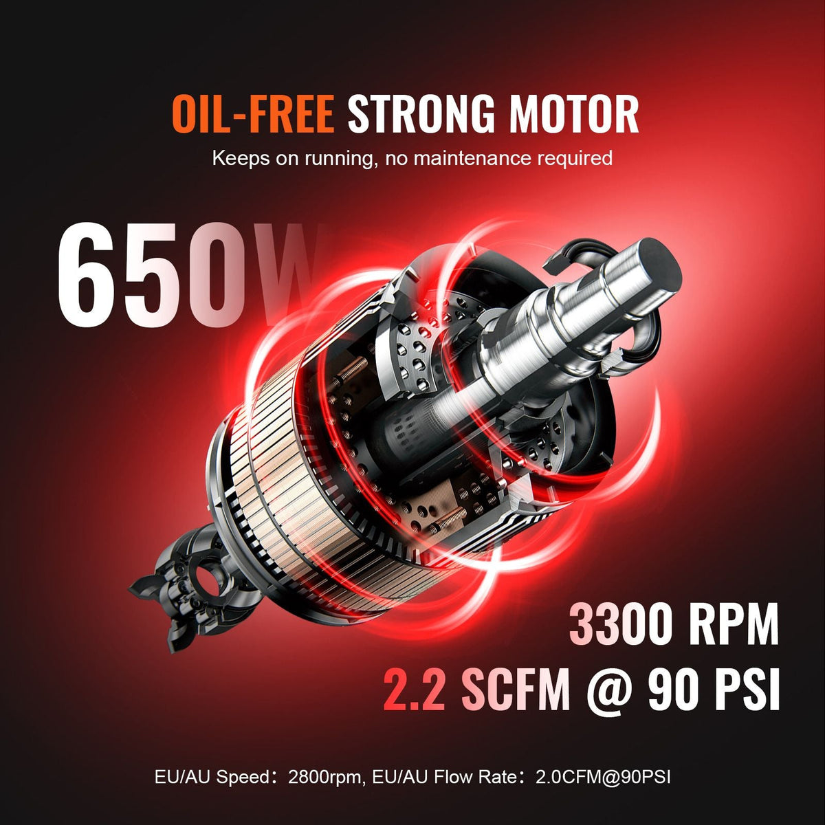 Air Compressor, 4.6 Gallon Steel Tank, 1HP 2.2 CFM@90 PSI Oil Free Air Compressor & Max. 120PSI Pressure, 80dB Ultra Quiet Portable Compressor, for Auto Repair, Tire Inflation, Spray Painting
