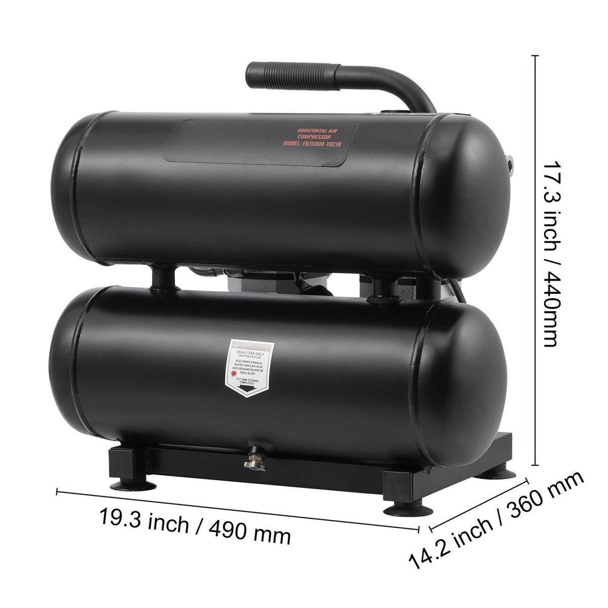 Air Compressor, 4.6 Gallon Steel Tank, 1HP 2.2 CFM@90 PSI Oil Free Air Compressor & Max. 120PSI Pressure, 80dB Ultra Quiet Portable Compressor, for Auto Repair, Tire Inflation, Spray Painting
