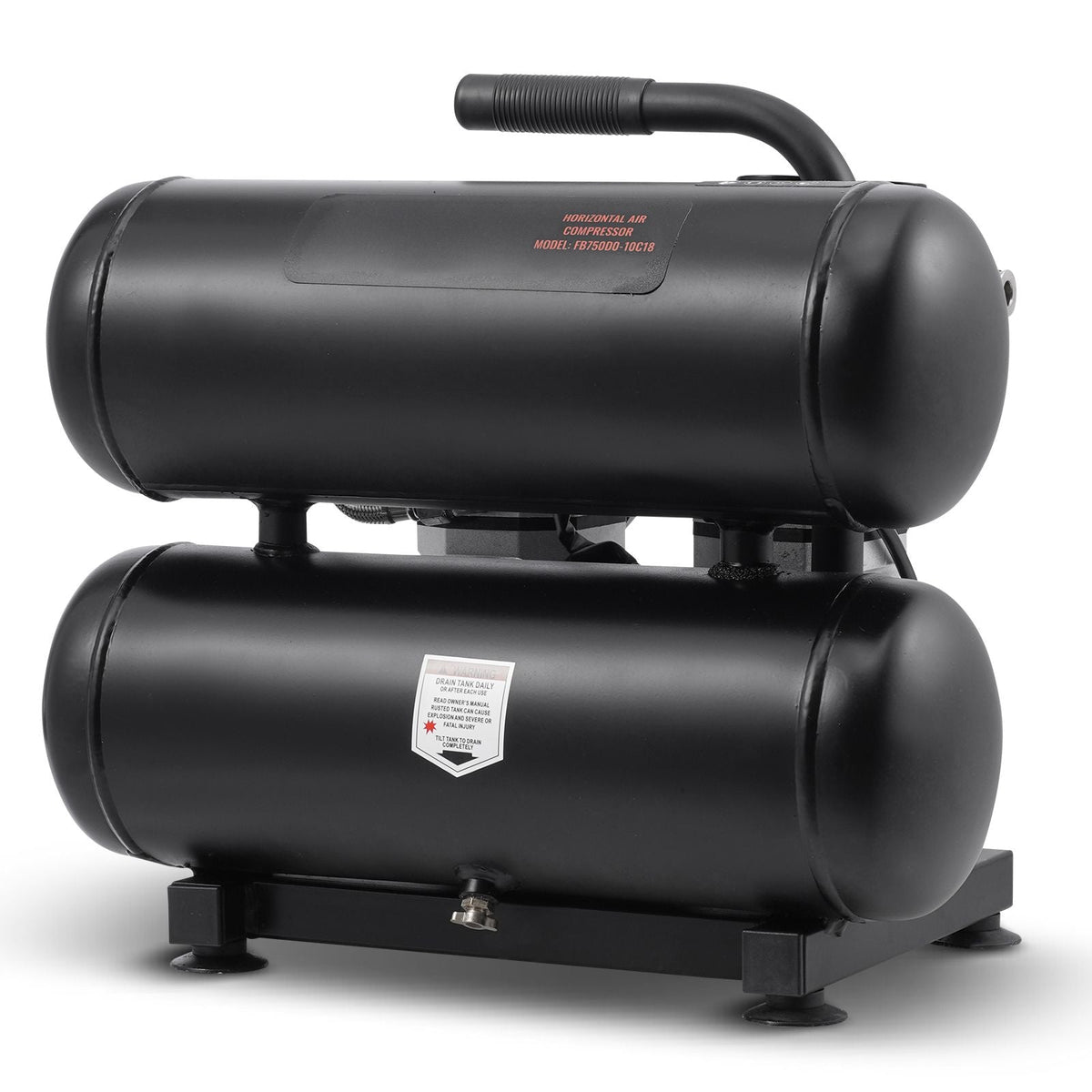 Air Compressor, 4.6 Gallon Steel Tank, 1HP 2.2 CFM@90 PSI Oil Free Air Compressor & Max. 120PSI Pressure, 80dB Ultra Quiet Portable Compressor, for Auto Repair, Tire Inflation, Spray Painting