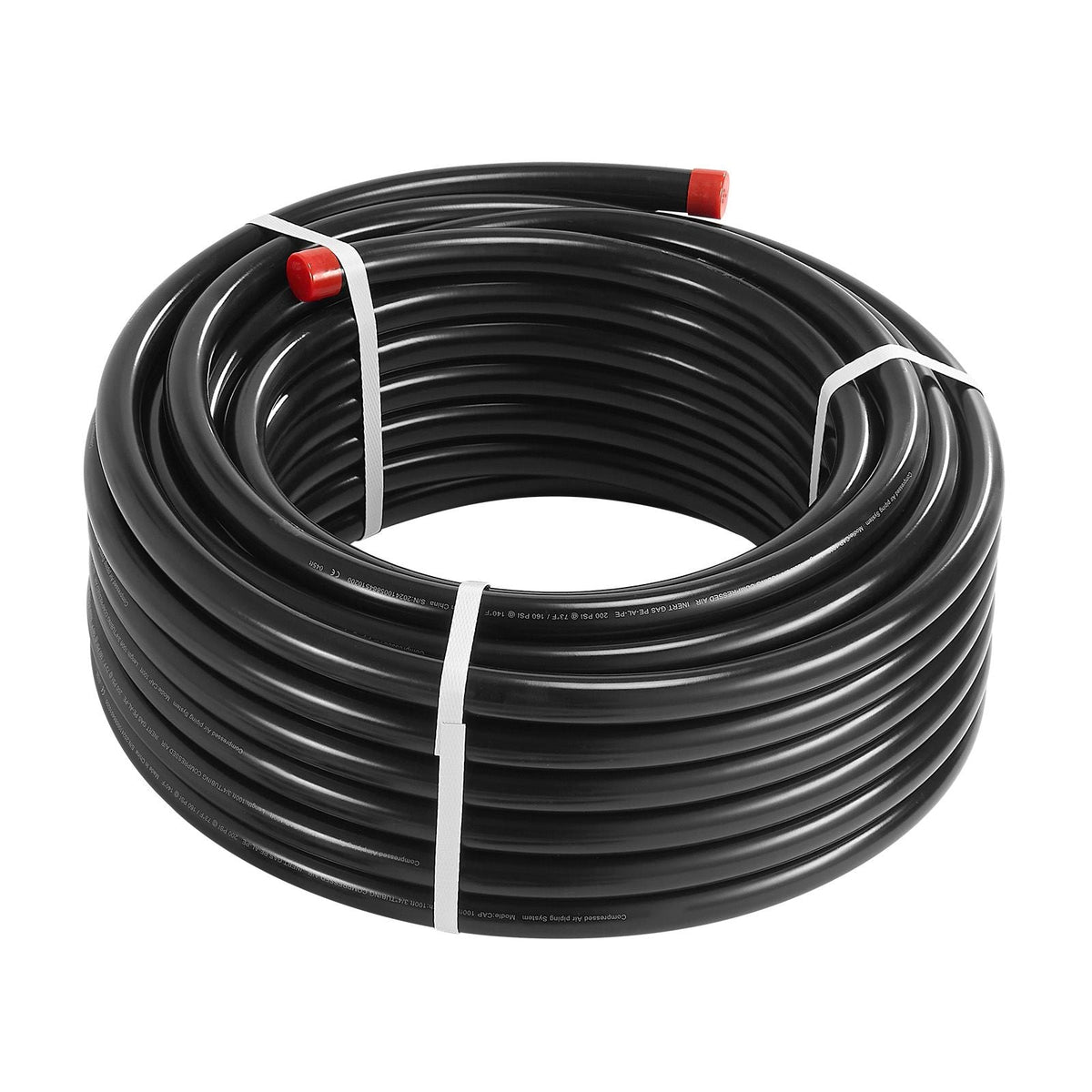 Air Compressor Line Kit, 100FT x 3/4", HDPE-Aluminum Compressed Air Piping System, Leak-Proof, Pressure-Resistant & Easy-to-Install, Compressed Air Line Tubing Kit for Garages Workshops, Black