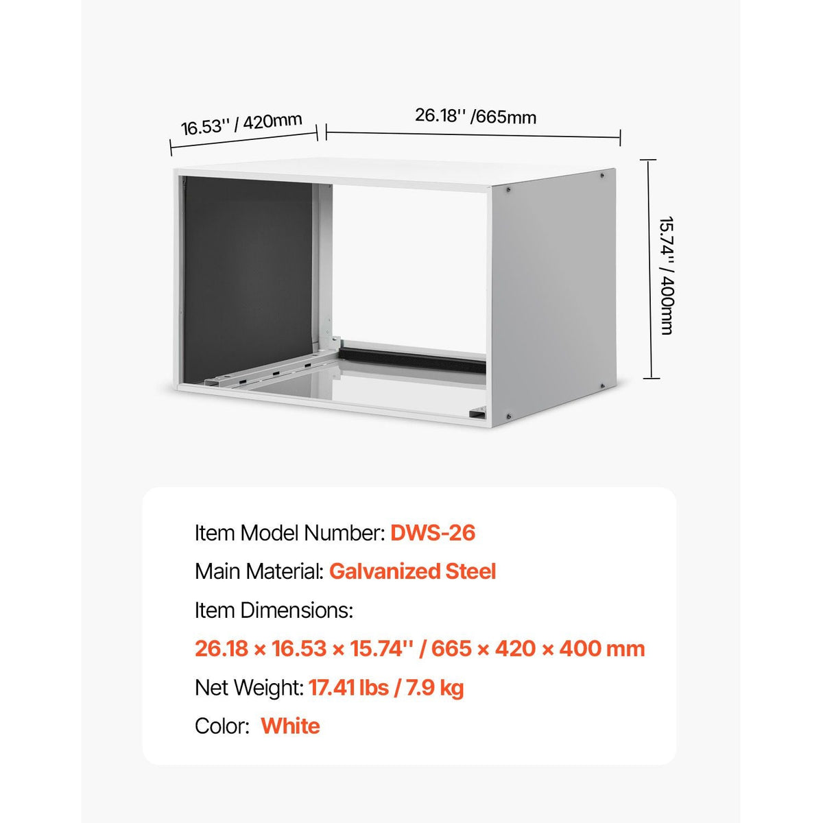 Air Conditioner Wall Sleeve, 26 in Through the Wall Air Conditioner Sleeve, Wall Sleeve, Compatible with Most Brands of Through the Wall AC, Durable and Weather-Resistant Insulation Accessories