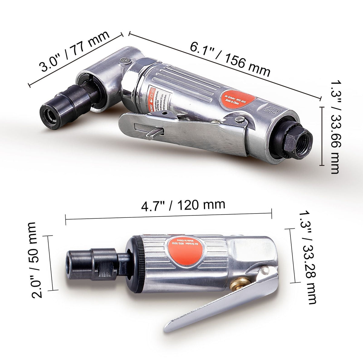 Air Die Grinder Kit, Right Angle Grinder w/ Die Grinder Combo & 10PCS Single Cut Carbide Burr Set, Lightweight, Ball Bearing Construction for Grinding, Deburring, Cutting, Polishing