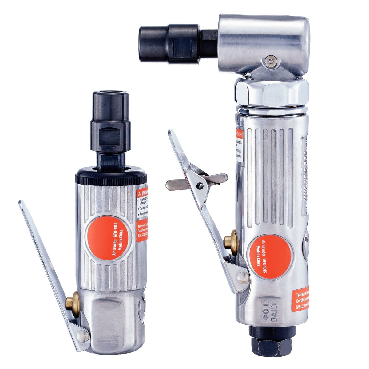 Air Die Grinder Kit, Right Angle Grinder w/ Die Grinder Combo & 10PCS Single Cut Carbide Burr Set, Lightweight, Ball Bearing Construction for Grinding, Deburring, Cutting, Polishing