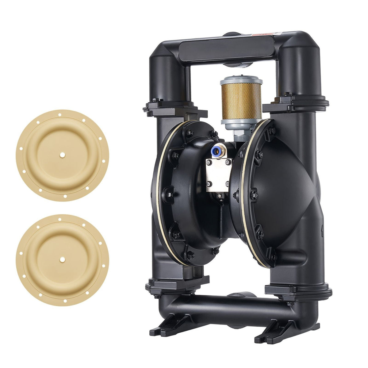 Air Operated Double Diaphragm Pump, 158 GPM, 2 inch Inlet & Outlet Pneumatic Waste Oil Transfer Pump, Max 114 PSI, Aluminum Alloy Body, Air-Operated for Diesel, Grease, Kerosene, Gasoline & Oil