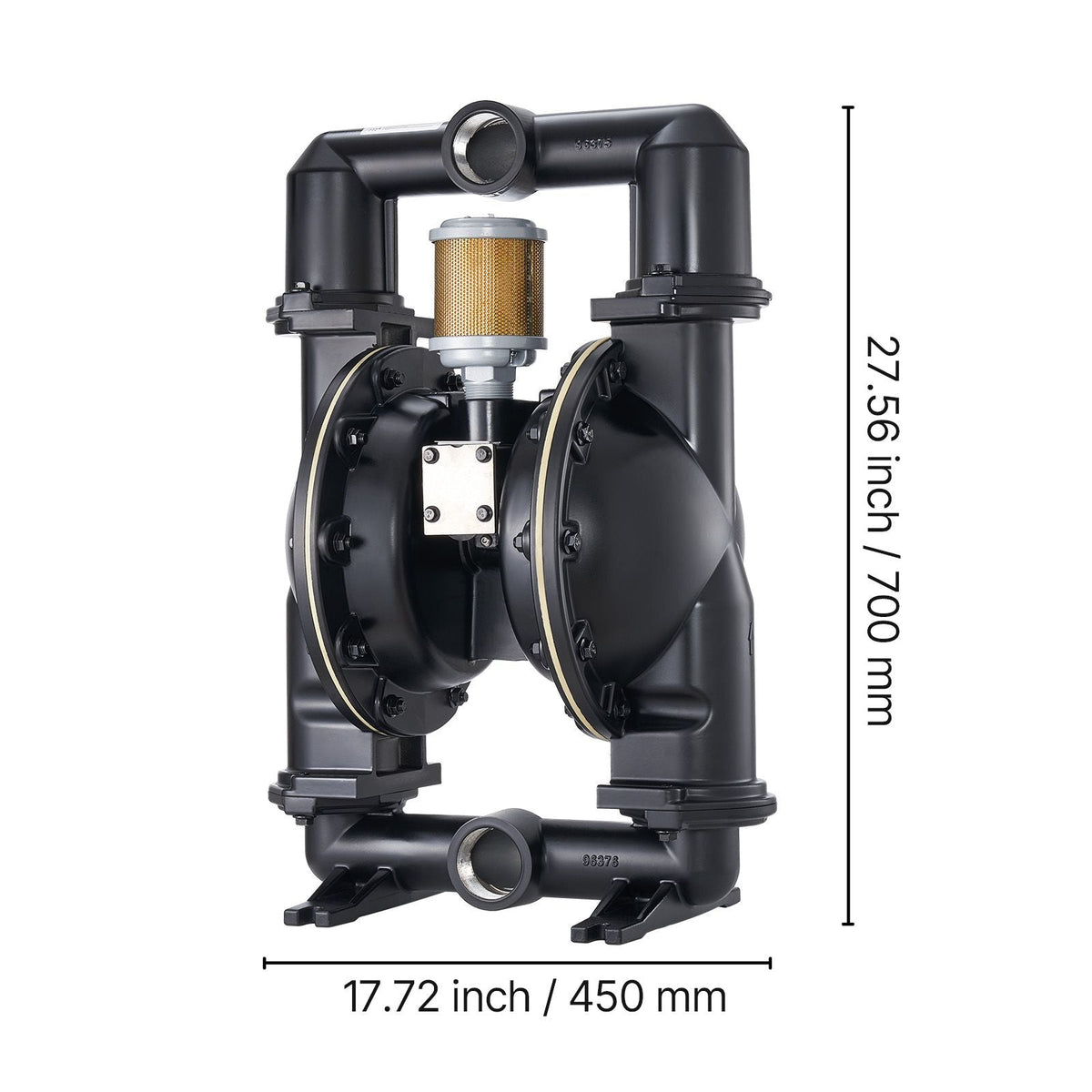 Air Operated Double Diaphragm Pump, 158 GPM, 2 inch Inlet & Outlet Pneumatic Waste Oil Transfer Pump, Max 114 PSI, Aluminum Alloy Body, Air-Operated for Diesel, Grease, Kerosene, Gasoline & Oil