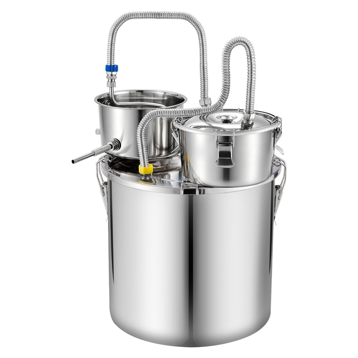 Alcohol Still, 8 GAL/ 30L Alcohol Distiller with Thumper Keg, Dual-scale Thermometer, and Water Pump, Home Brewing Kit for DIY Whiskey Wine Brandy