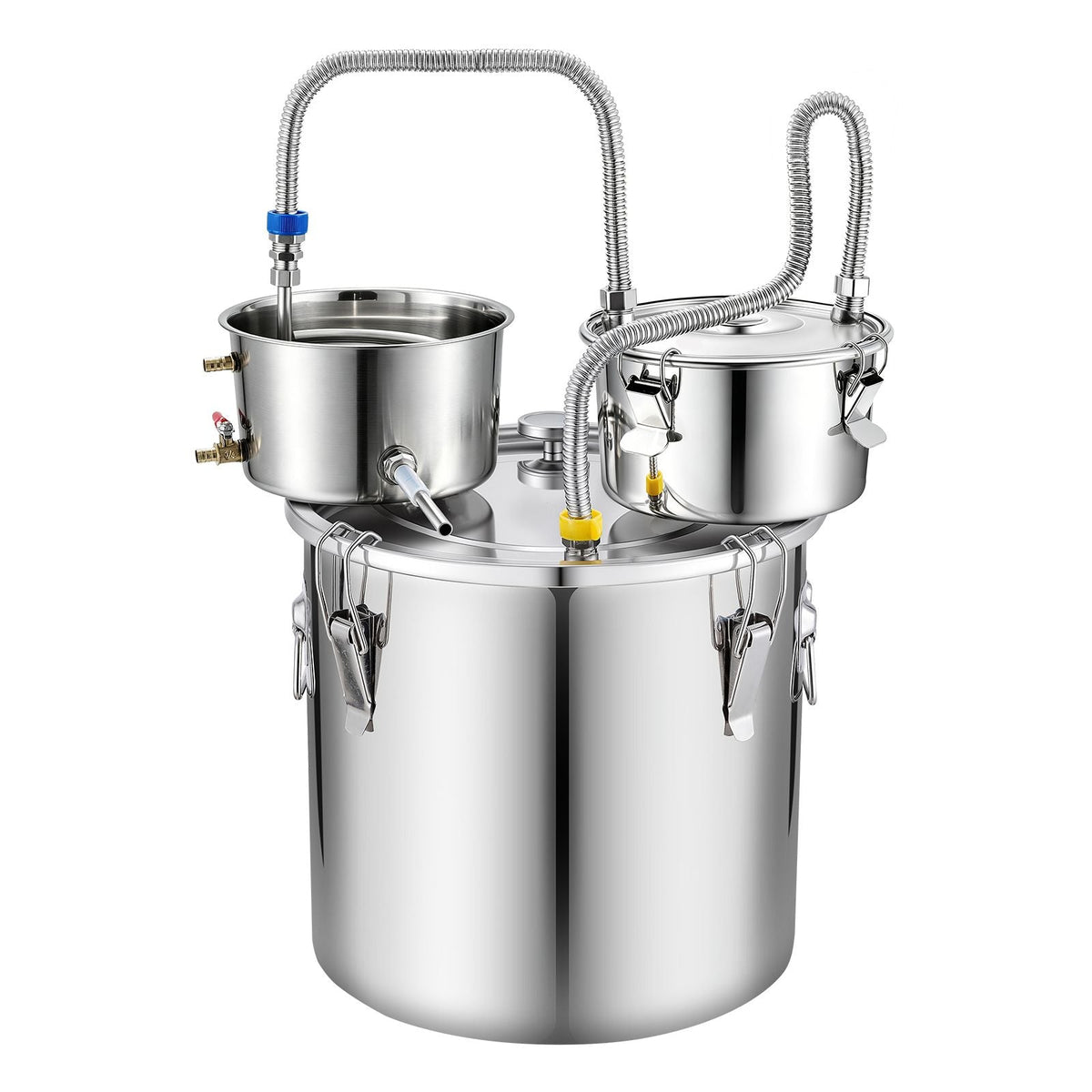 Alcohol Still, 8 GAL/ 30L Alcohol Distiller with Thumper Keg, Dual-scale Thermometer, and Water Pump, Home Brewing Kit for DIY Whiskey Wine Brandy