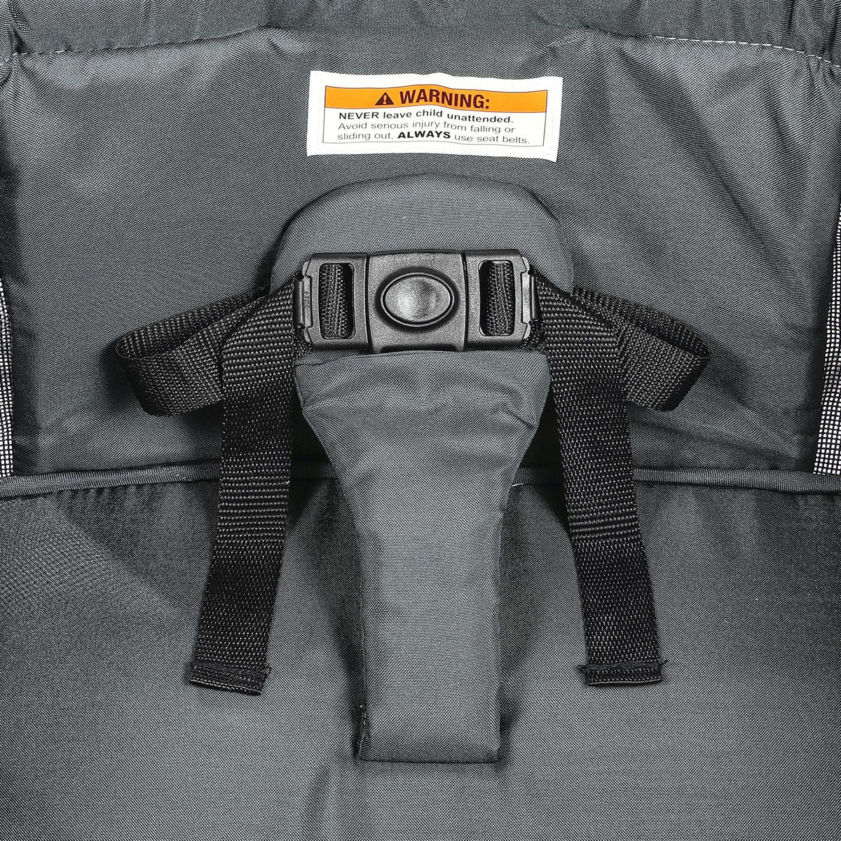 All-Terrain Stroller Wagon, 2 Seats Foldable Expedition 2-in-1 Collapsible Wagon Stroller, Includes Canopy, Parent Organizer, Snack Tray & Cup Holders, 55lbs for Single Seat, Dark Grey/Black