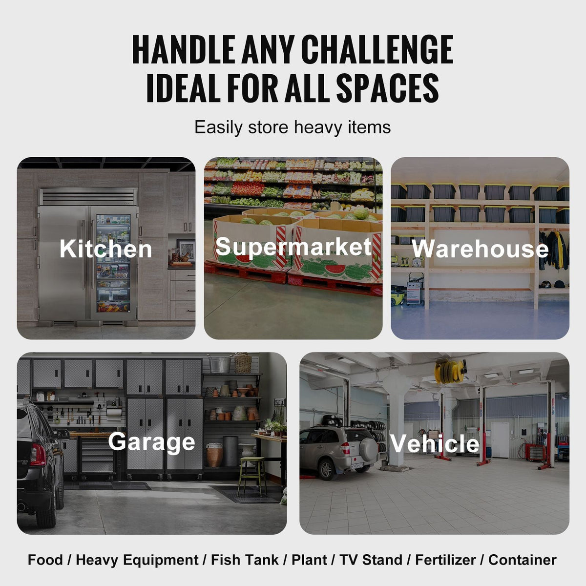 Aluminum Dunnage Rack, 48' x 20' Commercial Food Floor Rack, 12' Off the Floor, 1800 lbs Capacity All-Welded Aluminum Storage Rack, for Storage in Restaurants, Kitchens, Garages and Vehicles