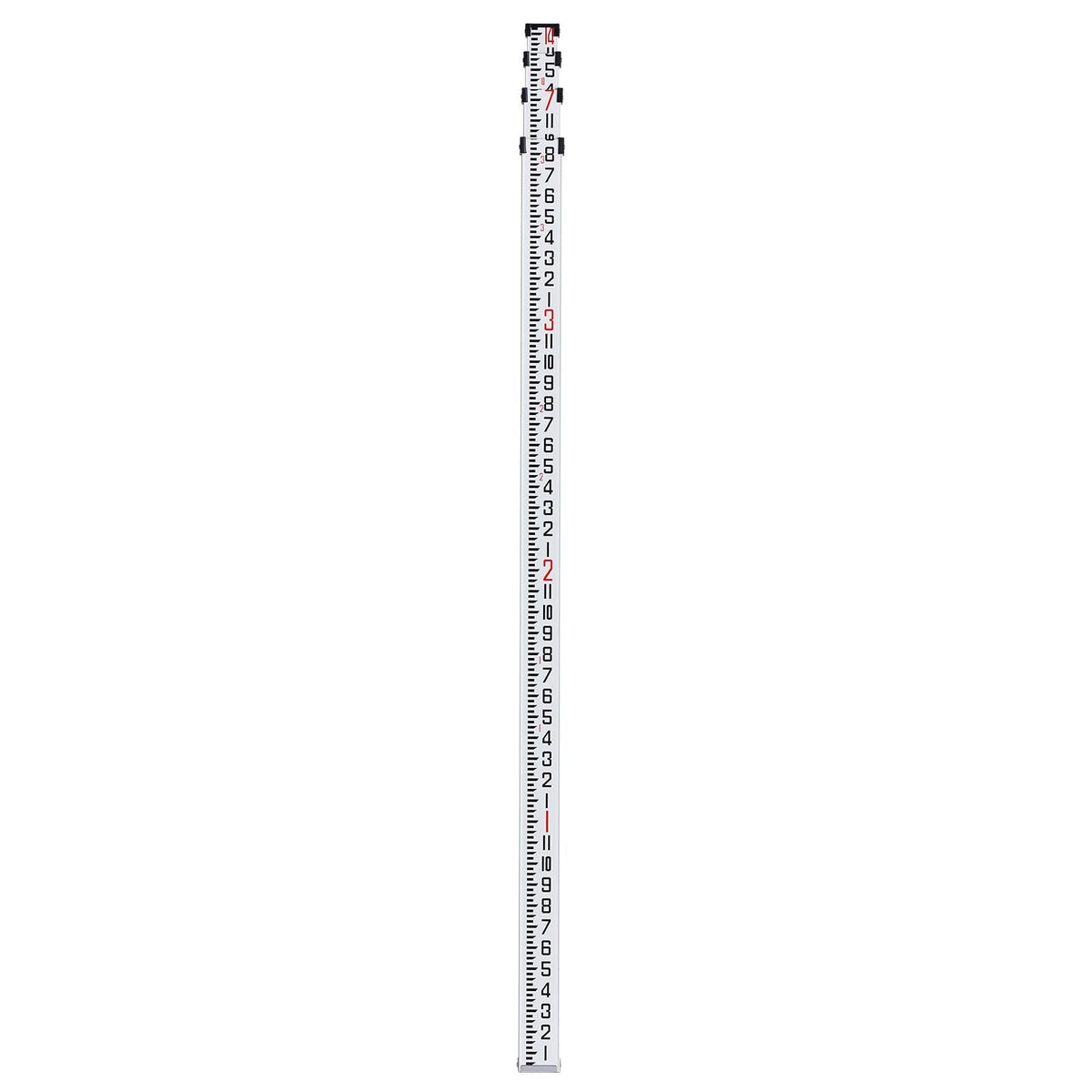 Aluminum Grade Rod, 14-Feet/8ths 4 Sections Telescopic Measuring Rod, Double-Sided Scale 1/8in Leveling Rod Stick, Aluminum Alloy Survey Rod w/ Bubble Level &Carrying Bag for Houses,Walls,Floors