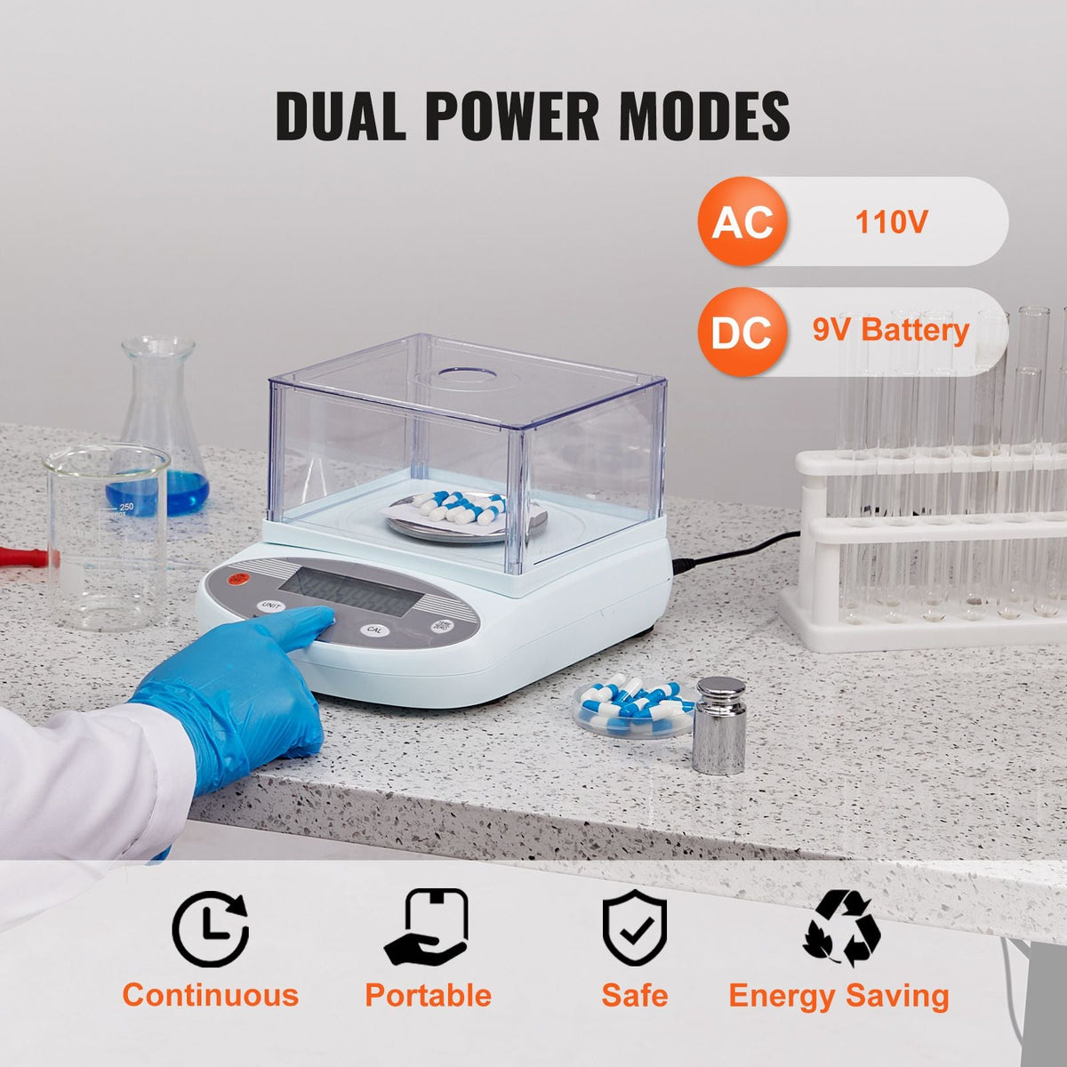 Analytical Balance, 500 gram x 0.001g Accuracy High Precision Lab Scale, 13 Units Conversion Electronic Scientific Laboratory Scale with Windshield, LCD Display Digital Jewelry Weighing Scale