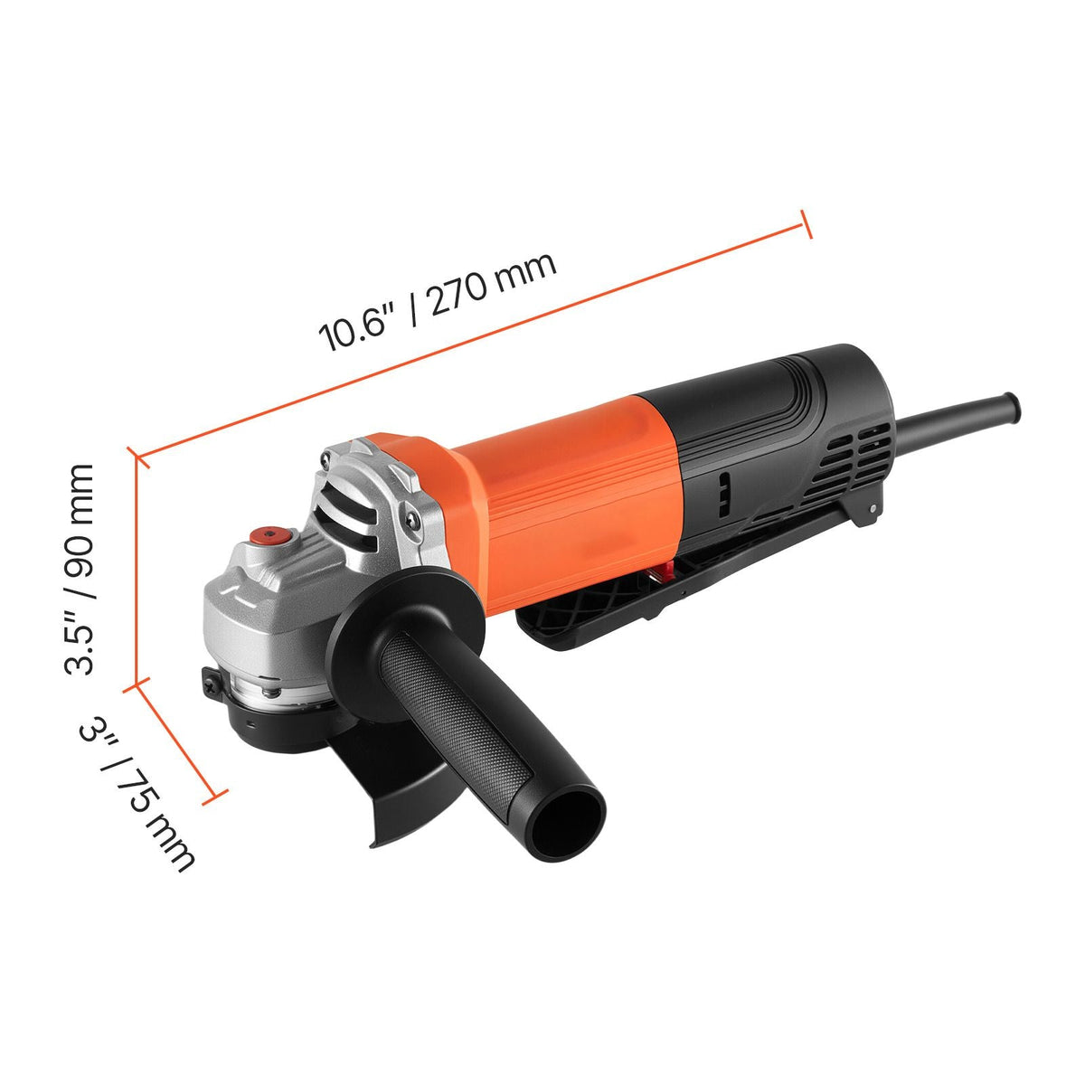 Angle Grinder, 4-1/2" Electric Grinder Power Tool, 8Amps 12000RPM High-Speed Corded Angle Grinders with 230° Adjustable Dust Guard for Metal Grinding, Cutting, Rust Removal (Disc Not Included)