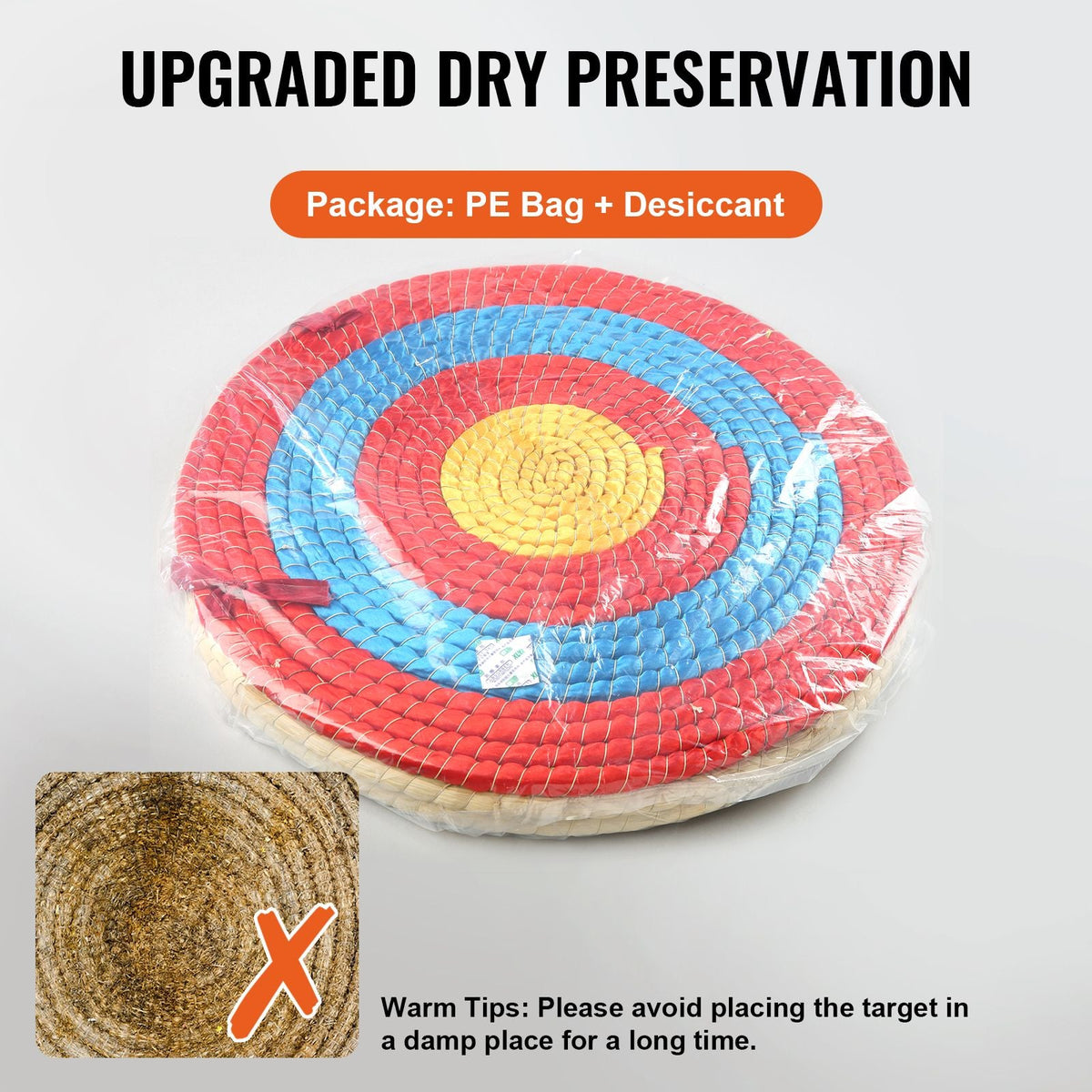 Archery Target, 3 Layers 20" Arrow Target, Traditional Solid Straw Round Archery Target Shooting Bow, Hand-Made Arrows Target, Coloured Rope Target for Backyard Outdoor Hunting Shooting Practice