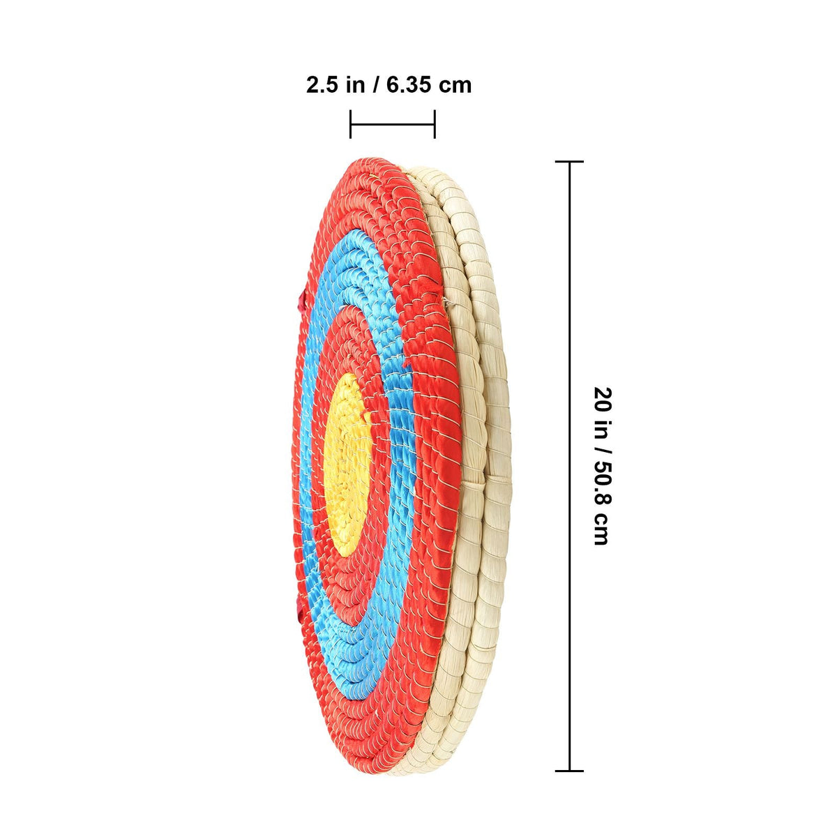 Archery Target, 3 Layers 20" Arrow Target, Traditional Solid Straw Round Archery Target Shooting Bow, Hand-Made Arrows Target, Coloured Rope Target for Backyard Outdoor Hunting Shooting Practice