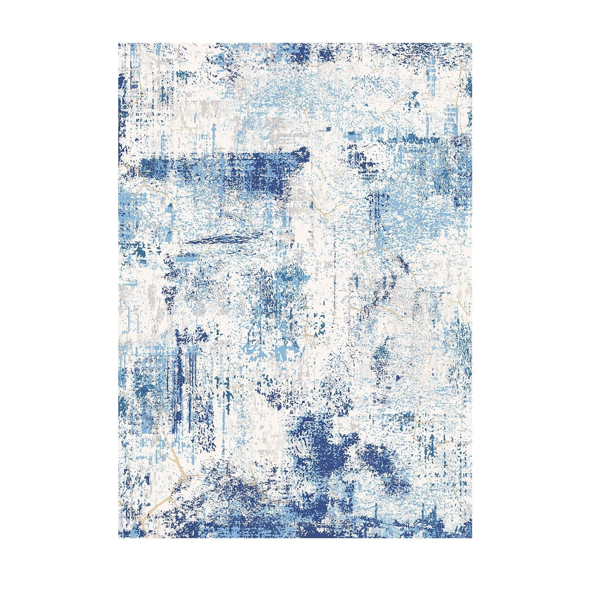 Area Rug, 5 x 7 ft Large Washable Rug, Non-Slip and Tear-Resistant Soft Carpet, Pet & Child Friendly Modern Area Rugs, Indoor Mat for Bedroom, Office, Living Room, Kids Room, Entryway, Blue