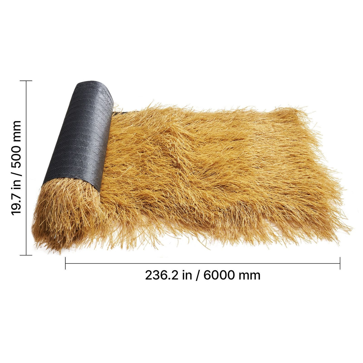Artificial Thatch Grass Roof, 1.6 x 19.7 ft Tiki Bar Hut Thatch Roofing Roll, Waterproof & Fire-Resistant, Palapa Tiki Roof Mat for Patio Pool Beach Tropical Hawaiian Party Décor