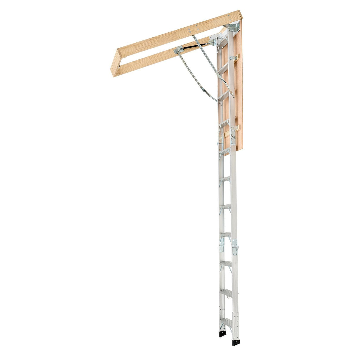 Attic Ladder, 375LBS / 170KG Capacity, 9.8 to 10.3 ft / 3 to 3.13 m Height Adjustable, Multi-Purpose Foldable Aluminium Attic Stairs, Fits 7.66 to 10.25 ft Ceiling Heights for Convenient Access