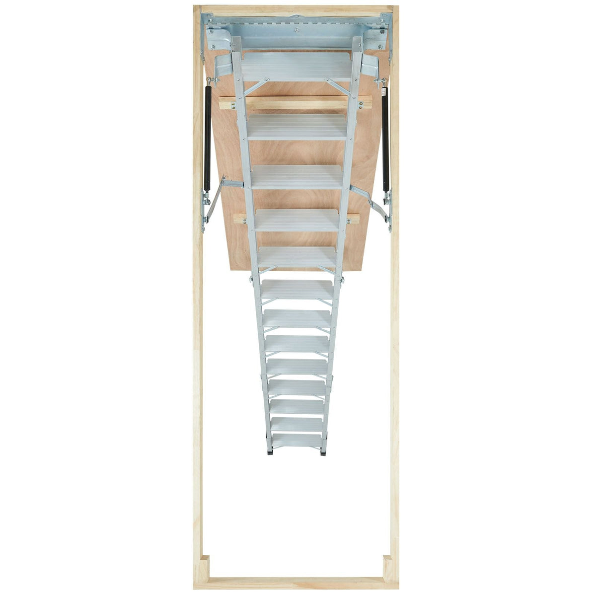 Attic Ladder Foldable, 350-pound Capacity, 22.5" x 63", Multi-Purpose Aluminium Extension, Lightweight and Portable, Fits 9.5'-12' Ceiling Heights, Convenient Access to Your Attic Standard