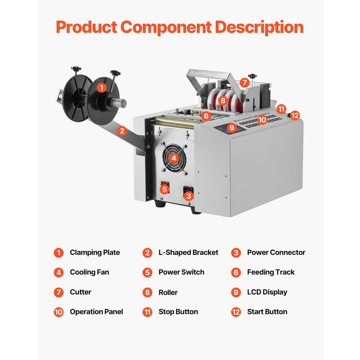 Auto Heat-Shrink Tube Cutter, Cable Pipe Cutting Machine with 1mm-85mm Cutting Width, 0.1mm-99999.9mm Length, Automatic Tube Cutter for Heat Shrink Tube, Fiberglass Tube, Cable, Yellow Wax Tubes