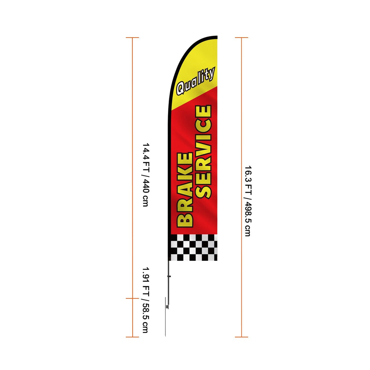 Auto Repair Advertising Feather Flag with Pole Kit, Advertising Flags for Business Outside, Includes 4 Banner Flags, 4 Poles, 4 Ground Stakes, Swooper Flags for Businesses 16.3 FT