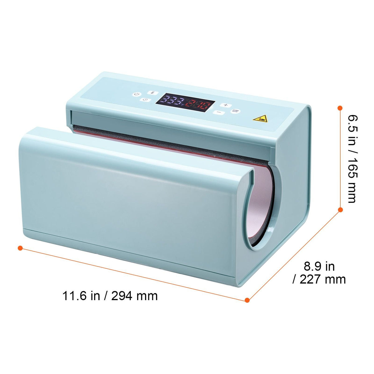 Auto Tumbler Heat Press Machine, Mug Heat Press for 11-30oz Sublimation Tumblers, Heat Up Fast and Even, Tumbler Press with Tape and Glove, Temp and Time Setting, for Tumblers, Cups, Mugs, Blue