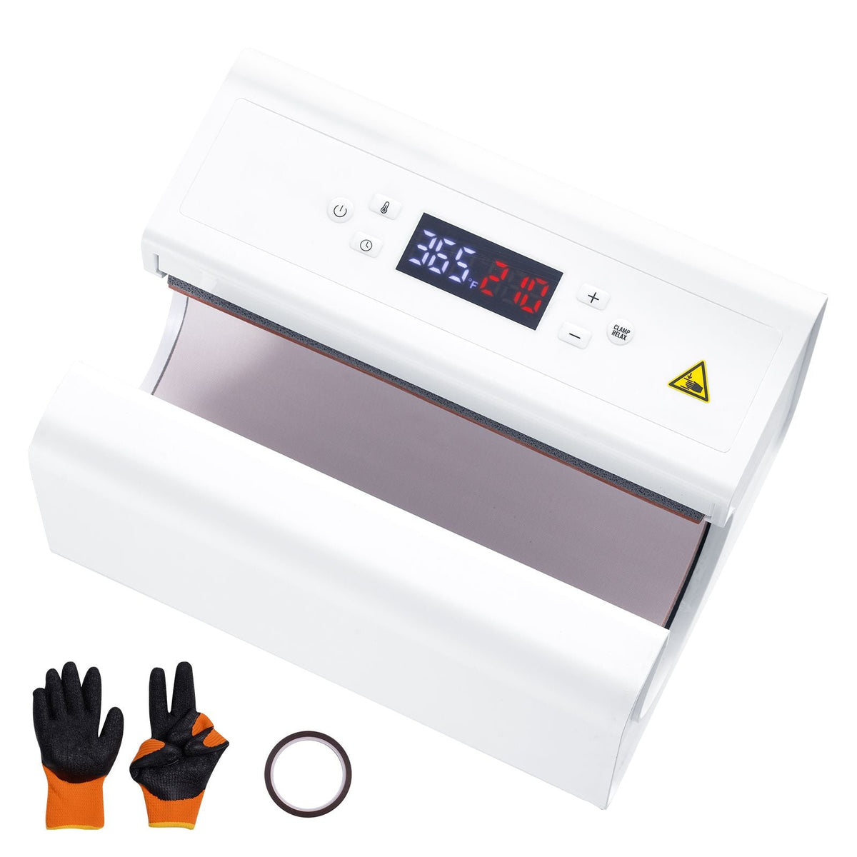 Auto Tumbler Heat Press Machine, Mug Heat Press for 11-30oz Sublimation Tumblers, Heat Up Fast and Even, Tumbler Press with Tape and Glove, Temp and Time Setting, for Tumblers, Cups, Mugs, White
