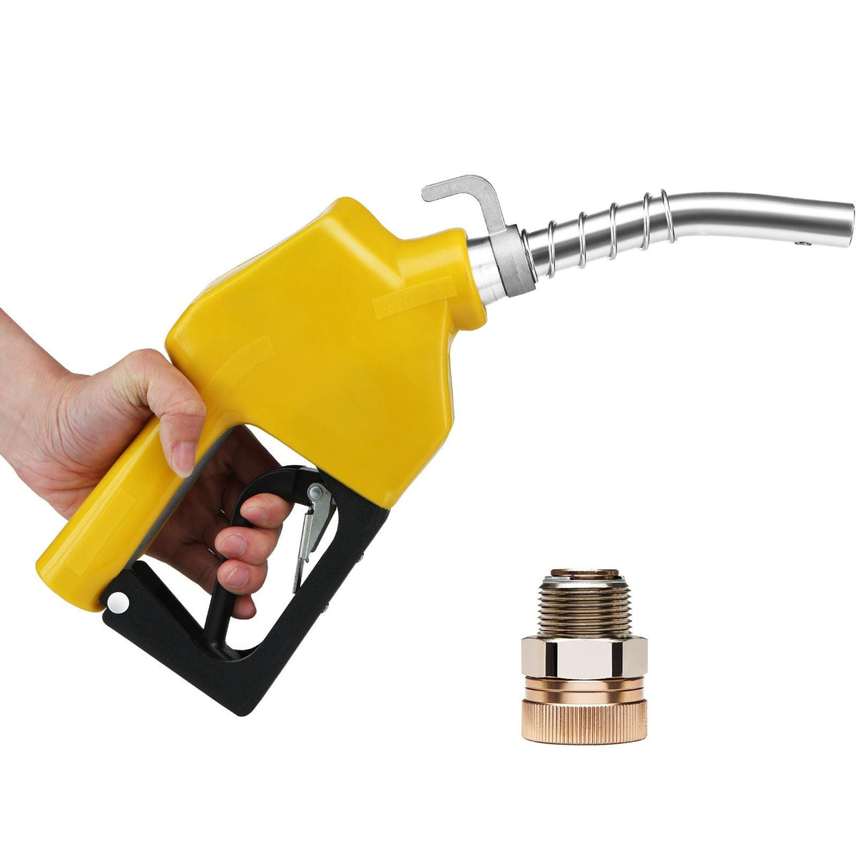 Automatic Fuel Nozzle, 3/4" NPT Inlet Thread & 13/16" Spout, 11 GPM Max Flow Rate, Auto Shut Off, Aluminum & PVC Gas Pump Handle with 360° Swivel for Gasoline Diesel Kerosene Biodiesel Refilling