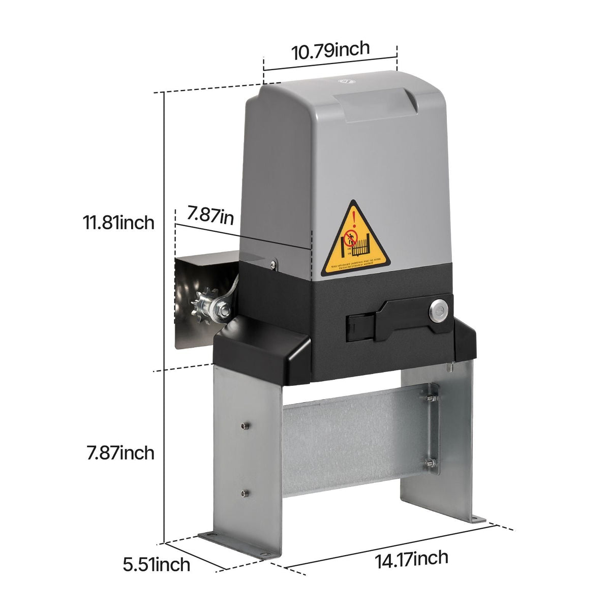 Automatic Gate Opener, 900W Electric Sliding Gate Opener for Doors up to 65.6ft 4409lbs, Chain Drive Rolling Door Motor with Infrared Sensor & 2 Remote Controls, Driveway Gates Opening System