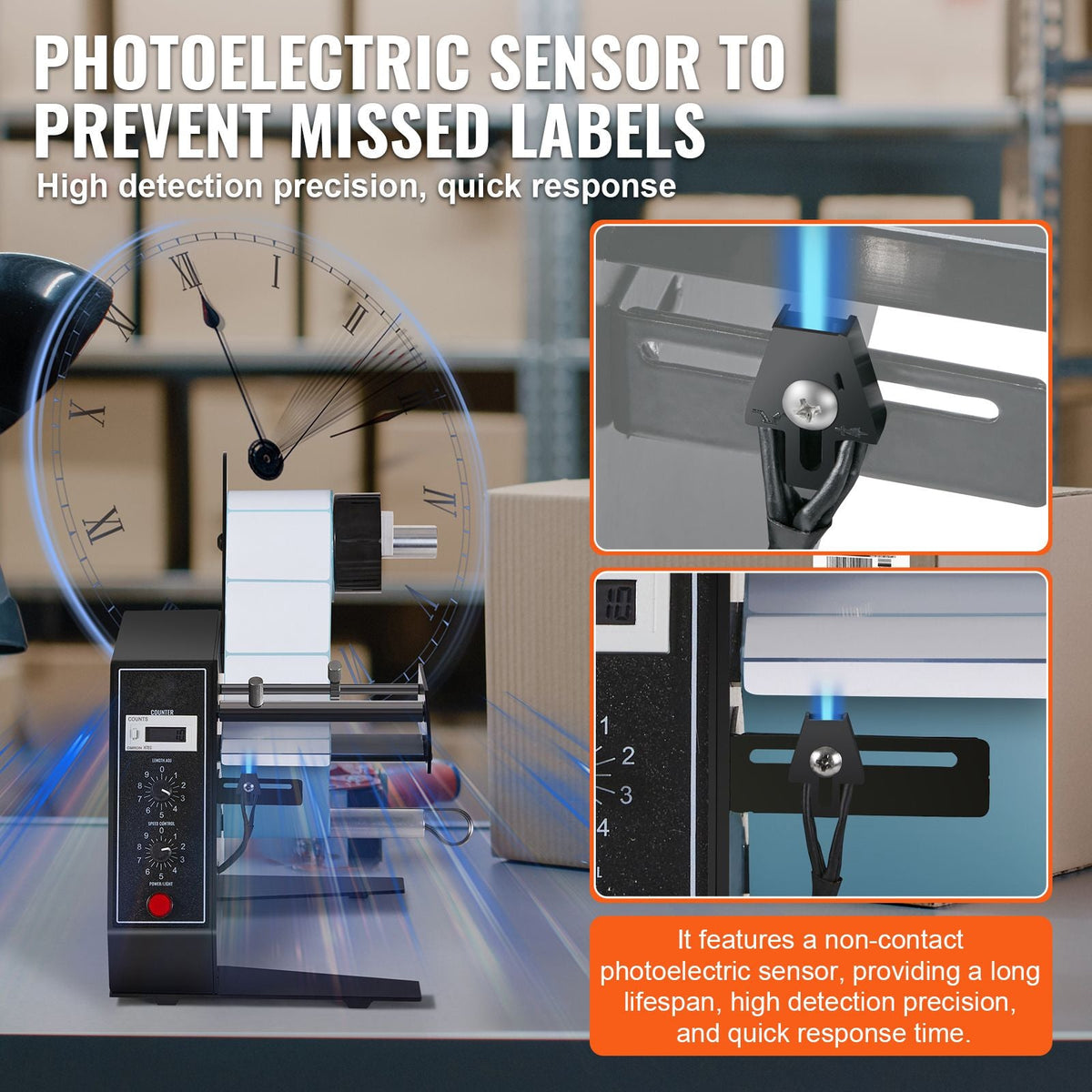 Automatic Label Dispenser, Width 0.6"-4.9"/15-125 mm, Length 0.1"-5.9"/3-150 mm, Automatic Label Stripper Label Separating Machine, Speed Adjustable Label Applicator, Auto Counting 0-999999