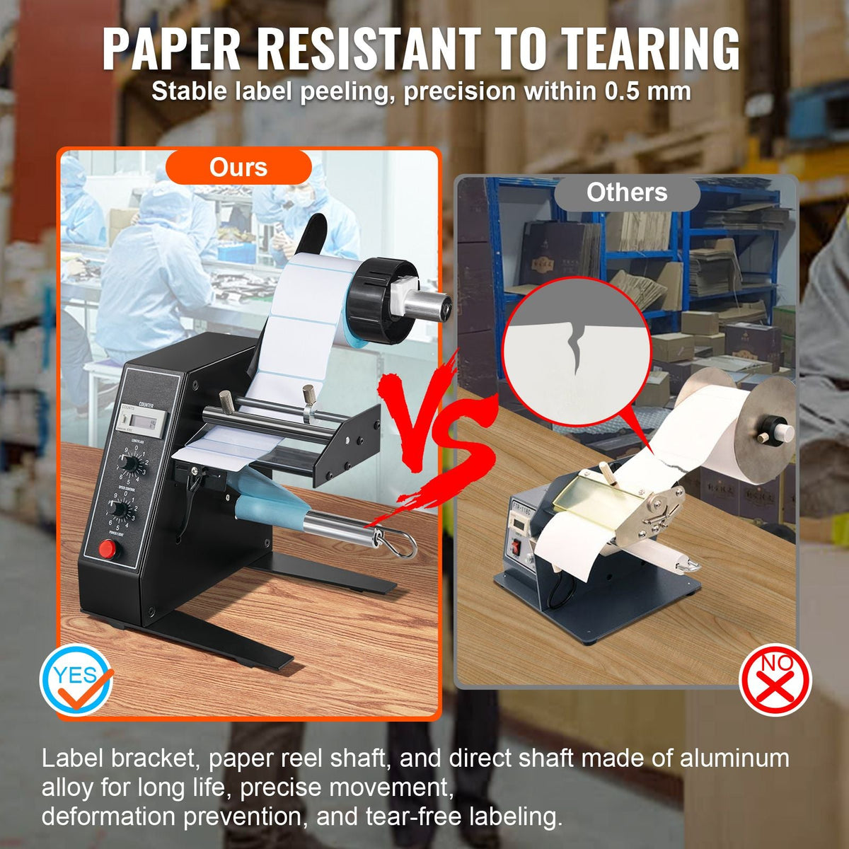 Automatic Label Dispenser, Width 0.6"-4.9"/15-125 mm, Length 0.1"-5.9"/3-150 mm, Automatic Label Stripper Label Separating Machine, Speed Adjustable Label Applicator, Auto Counting 0-999999