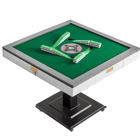 Automatic Mahjong Table with Wheels, 2 Sets of 42 mm Tiles (152 Pcs), Roller Coaster Style Mahjong-Table, Foldable and Automatic Shuffler, for Home, Outdoor Leisure & Gifts for Mahjong Players