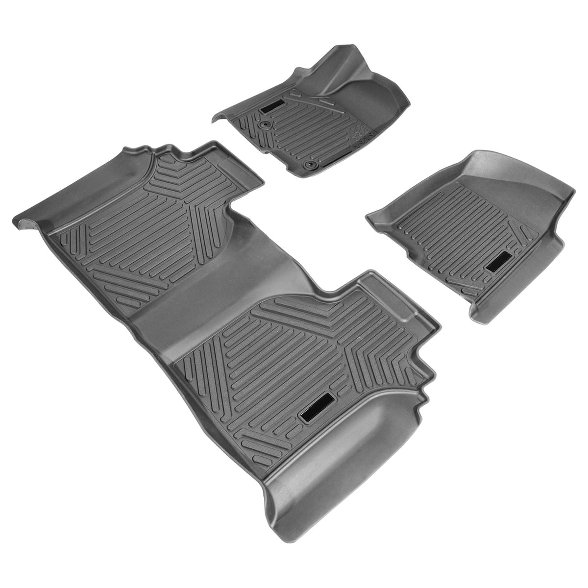 Automotive Floor Mats, Fits for Chevrolet Silverado/GMC Sierra 1500, 2500/3500 HD 2019-2024/2020-2024, 3 pcs Front and 2nd Row Liners, All Weather Custom Fit TPE Vehicle Floor Mats, Black