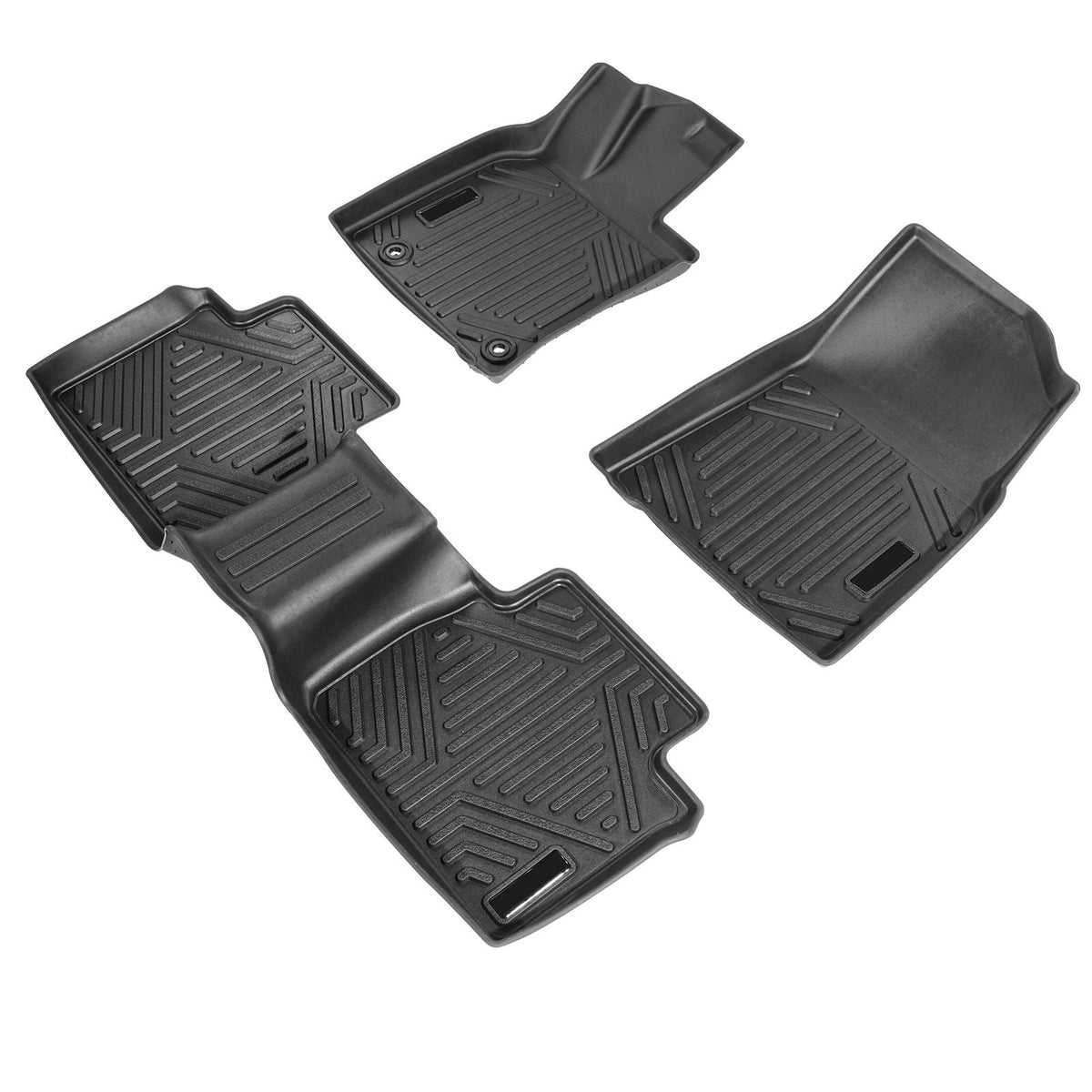 Automotive Floor Mats, Fits for Toyota Camry 2018-2024, 3 pcs Front and 2nd Row Liners, All Weather Custom Fit TPE Vehicle Floor Mats, Easy to Clean and Secure Floor Liners for SUV, Black