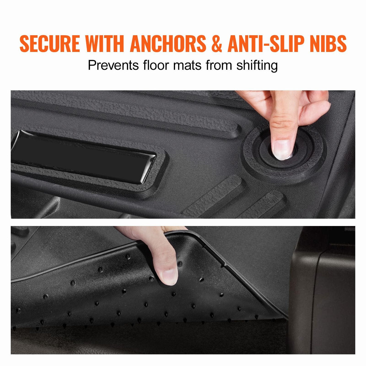 Automotive Floor Mats, Fits for Toyota Camry 2018-2024, 3 pcs Front and 2nd Row Liners, All Weather Custom Fit TPE Vehicle Floor Mats, Easy to Clean and Secure Floor Liners for SUV, Black