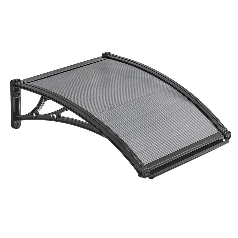 Awnings for Door Entrance, 24 x 24 in, Exterior Front Door Window Awnings with Drainage & ABS Bracket, Rain Snow Sun Protection, Overhang Polycarbonate Door Canopy for Porch Patio, Smoky Gray