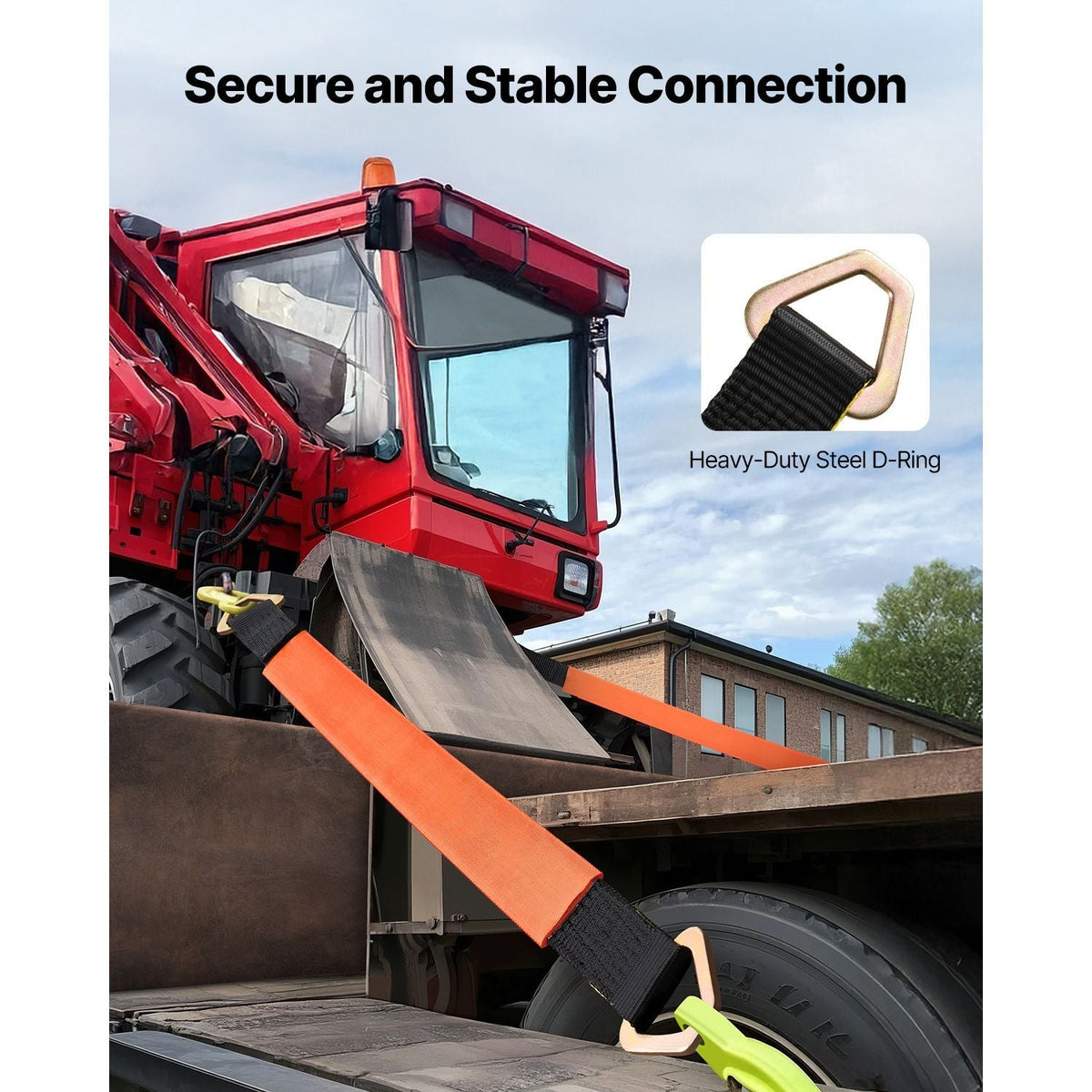 Axle Straps, 2 in x 3.2 ft Heavy Duty Axle Tie Down Straps, 12000 lbs Break Strength Axle Tie Down Straps with D Rings, 4 Pack Heavy Duty Axle Straps, for Car, Trailer, Truck, Towing & Hauling