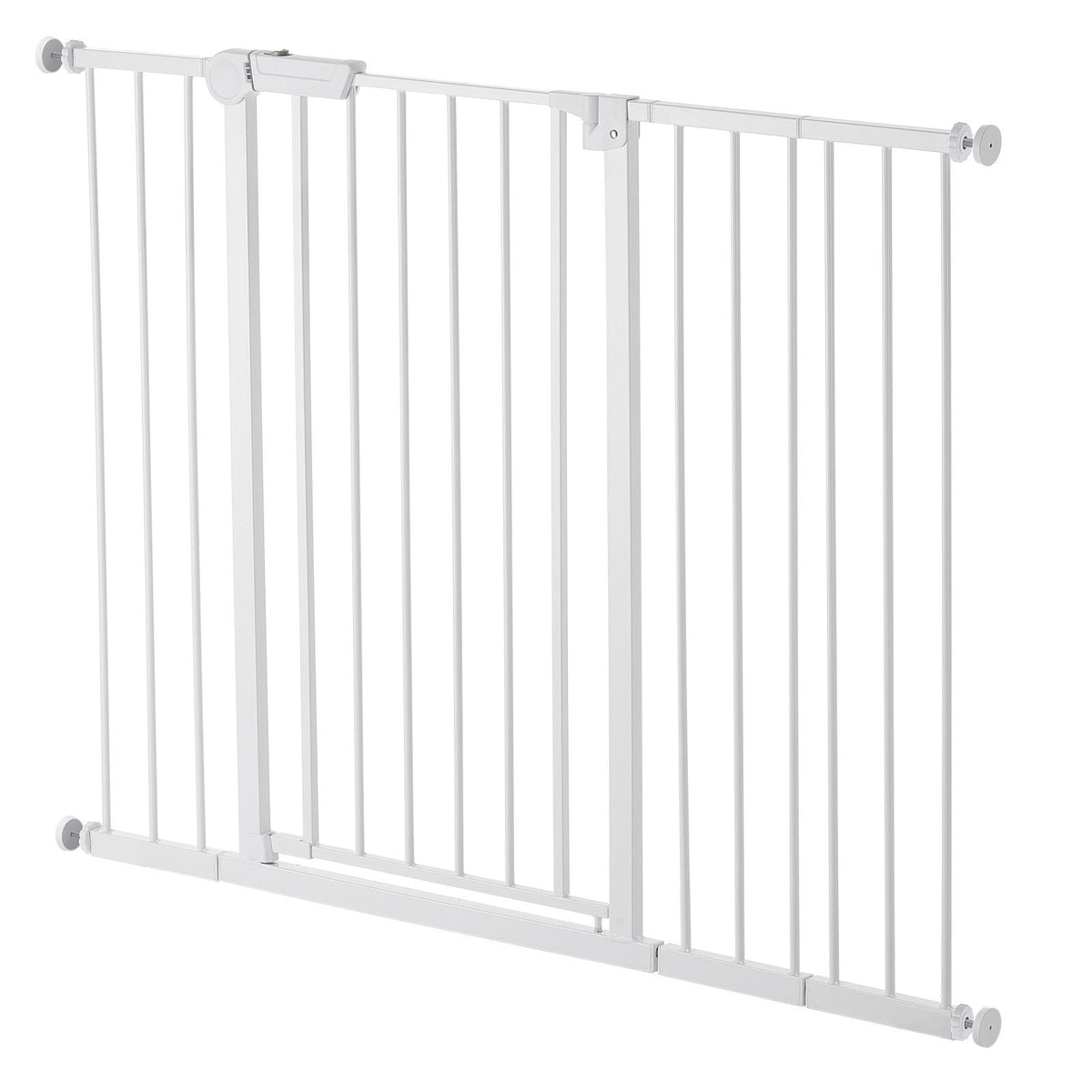 Baby Gate, 26-48 Inches Adjustable Width, 36 Inches High Dog Gate, Easy Step Walk Thru, for Child Pet Security, Pressure Mount Kit, Wall Cups, One-Hand Open, for Stairs and Doorways, White