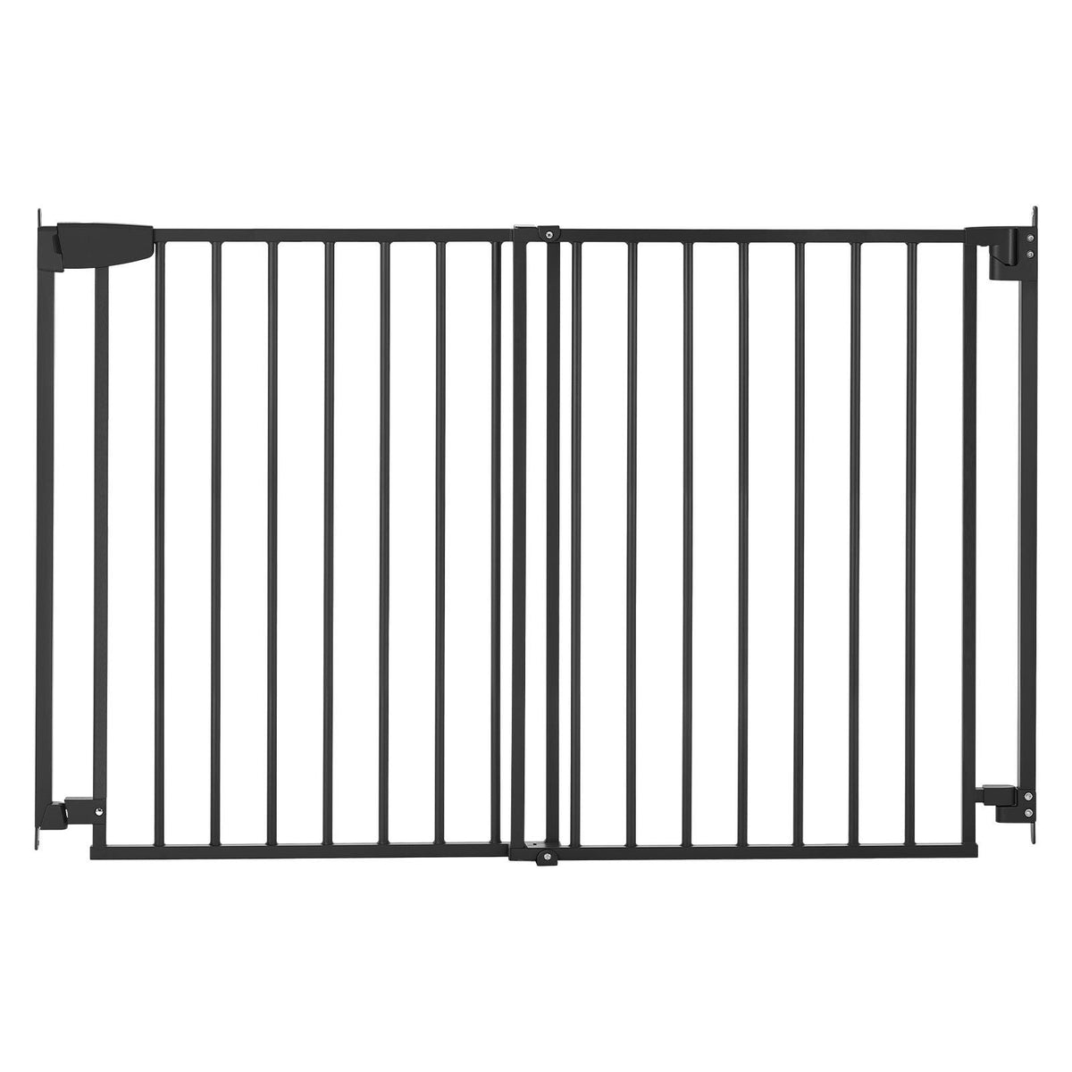 Baby Gate for Stairs, 31-48 in Adjustable Width, 30 in High Dog Gate, No Bottom Bar, One-Handed Operation, Easy Drilling Installation with Hardware Kit, for Stairs, Doorways, and House, Black