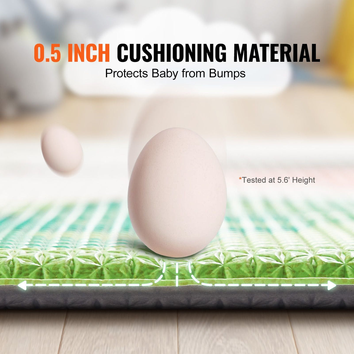 Baby Play Mat, 55"x82" Baby Crawling Mat, Non-Slip One-Piece Soft Cushioned Baby Playmatt, Rollable Reversible Floor Mat, Waterproof Activity Mat