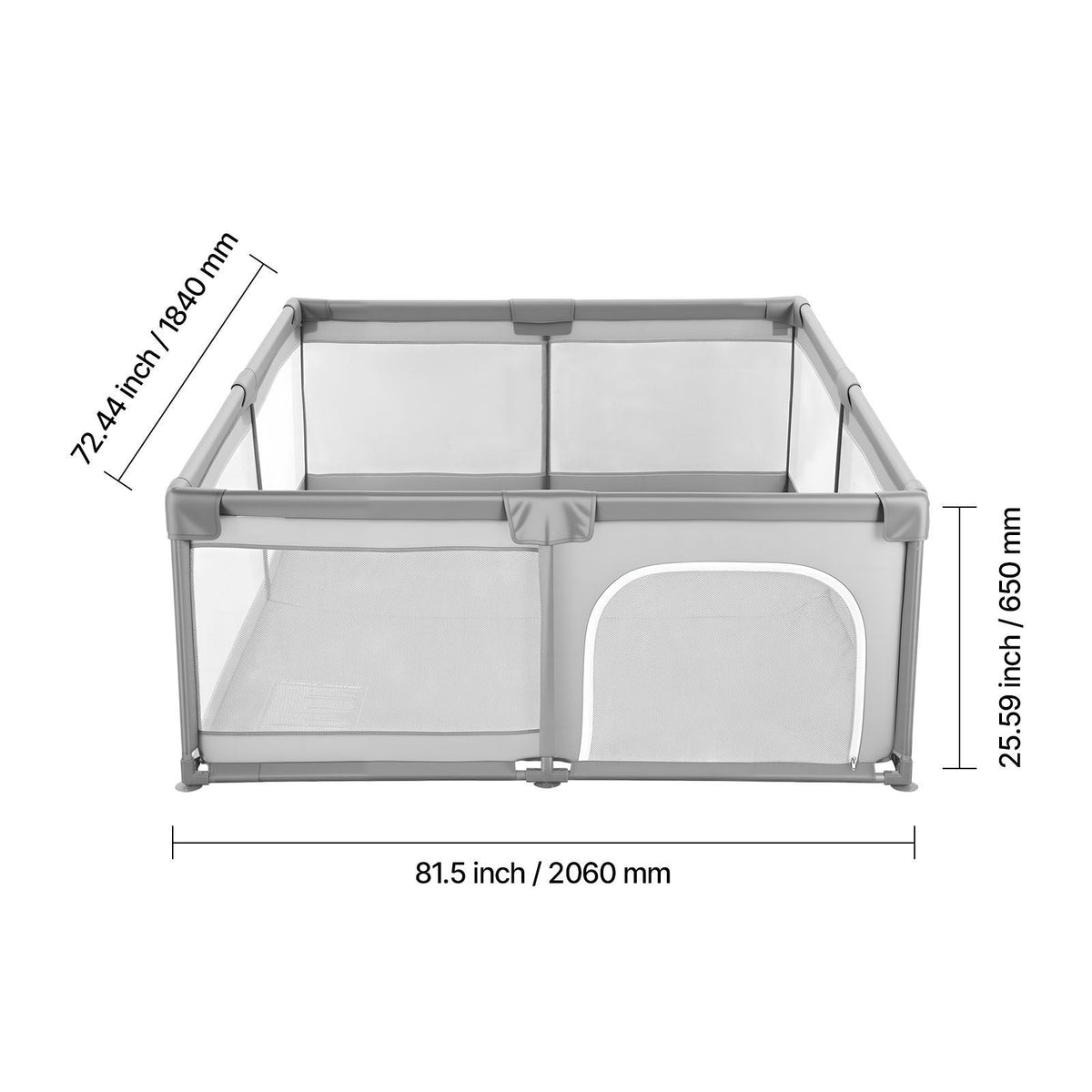Baby Playpen, 78.7″ x 70.3″ Extra Large Playpen for Babies Toddlers, Indoor/Outdoor Baby Fence Play Yard, No-Gap Safety Activity Center with 50 Ocean Balls, Zippered Door & Soft Breathable Mesh