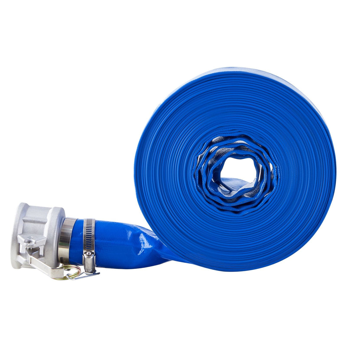Backwash Hose, 3 in x 50 ft, Blue High Quality PVC Hose, with Clamps, Camlock, Aluminum Fittings, Fit Various Pumps, for Sewage Treatment, Water Transportation and More Agricultural Purposes