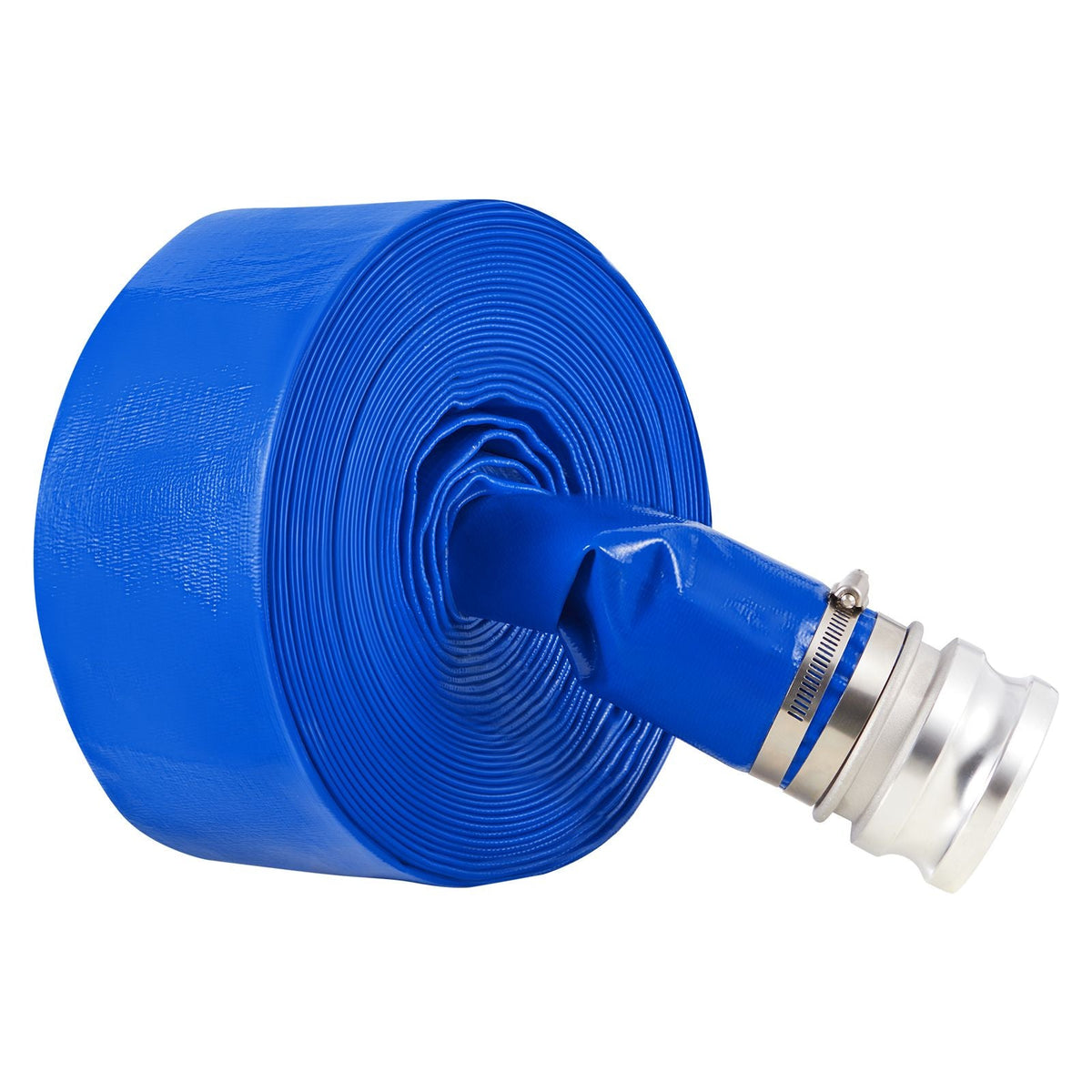 Backwash Hose, 3 in x 50 ft, Blue High Quality PVC Hose, with Clamps, Camlock, Aluminum Fittings, Fit Various Pumps, for Sewage Treatment, Water Transportation and More Agricultural Purposes