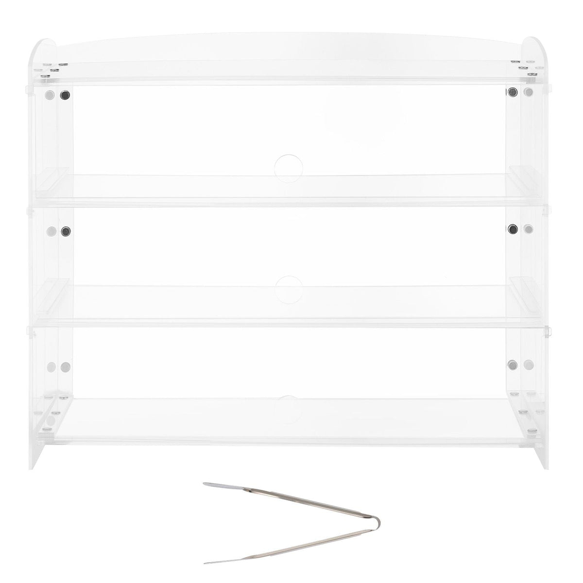 Bakery Display Case, 3-Tier Commercial Countertop Pastry Display Case, Clear Acrylic Bread Box for Kitchen, Party Cake Cabinet with Flip-Up Door for Cookie Dessert Donut Bagel, 19" x 9.1" x 15"