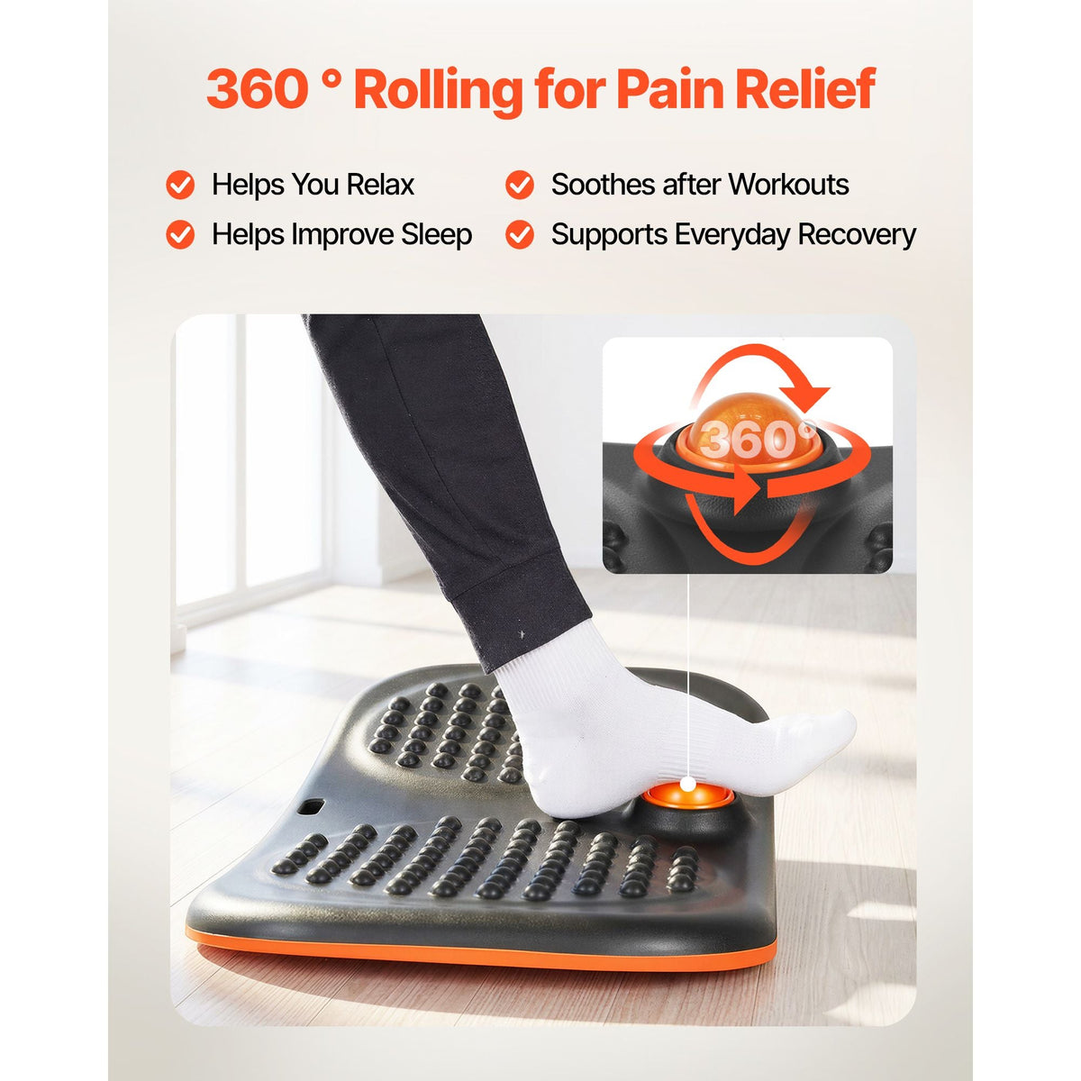 Balance Board, Wobble Board Trainer for Adults, Premium Balance Training Equipment Rocker, Compact & Lightweight for Core Workouts, Standing Desk Exercise, Home Gym, Office, Workstation, Black