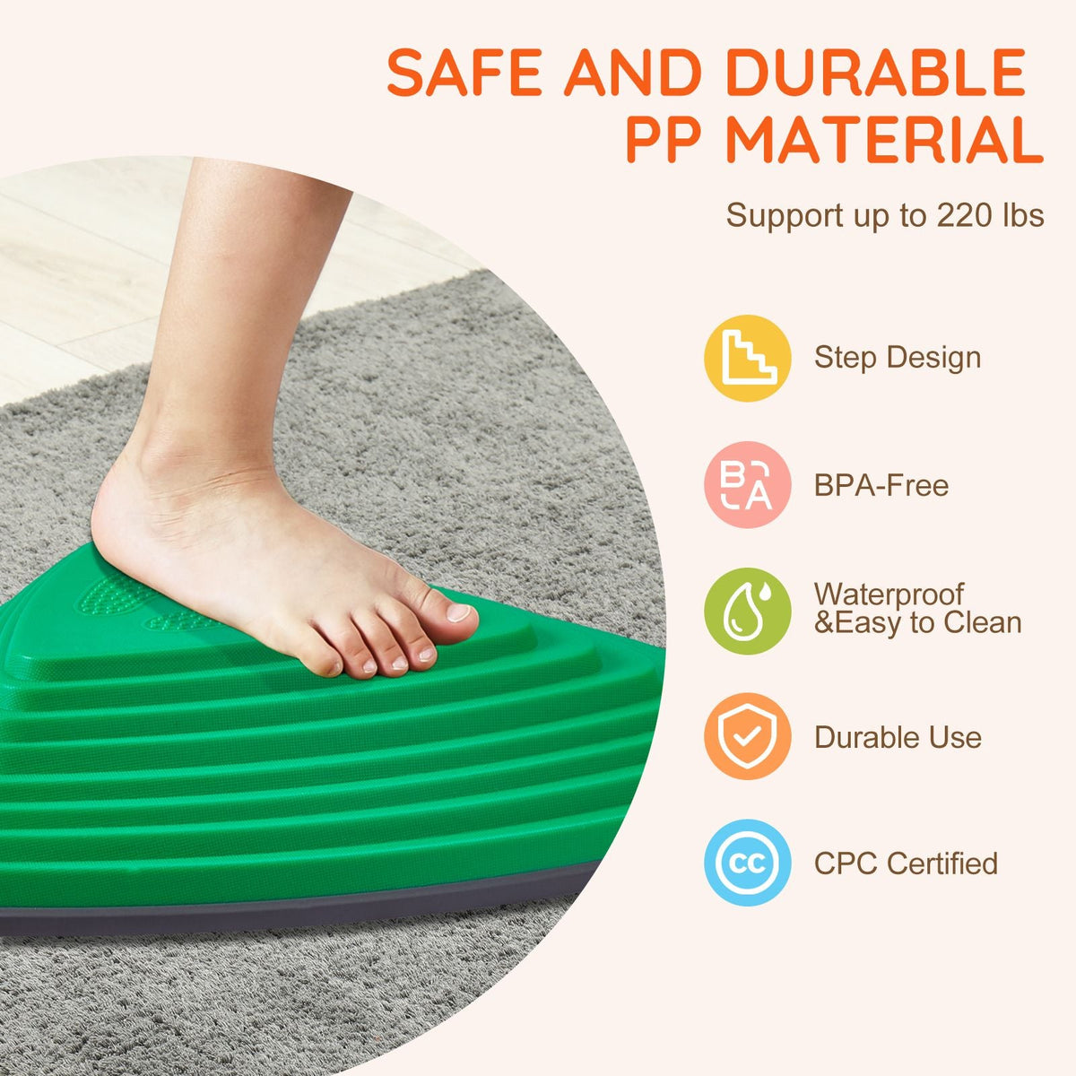 Balance Stepping Stones for Kids, 12 PCS, Up to 220 lbs, Non-Slip Toddlers Sensory Stepping Stones, Obstacle Course Coordination Game Toys Indoor or Outdoor Play for Children Aged 3 4 5 6 7 8+