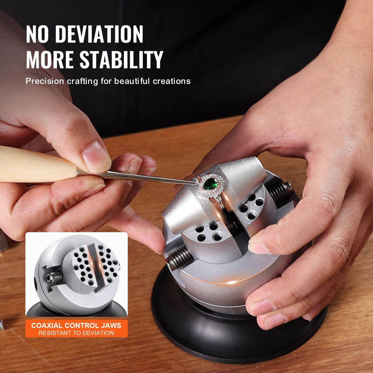 Ball Vise, 3" Engraving Setting Tool, 360° Rotation Engraving Block Vise, 30 PCS Attachment Jewelry Engraving Block Tools Standard Block for Gemstone Inlay and Small-Scale Engraving