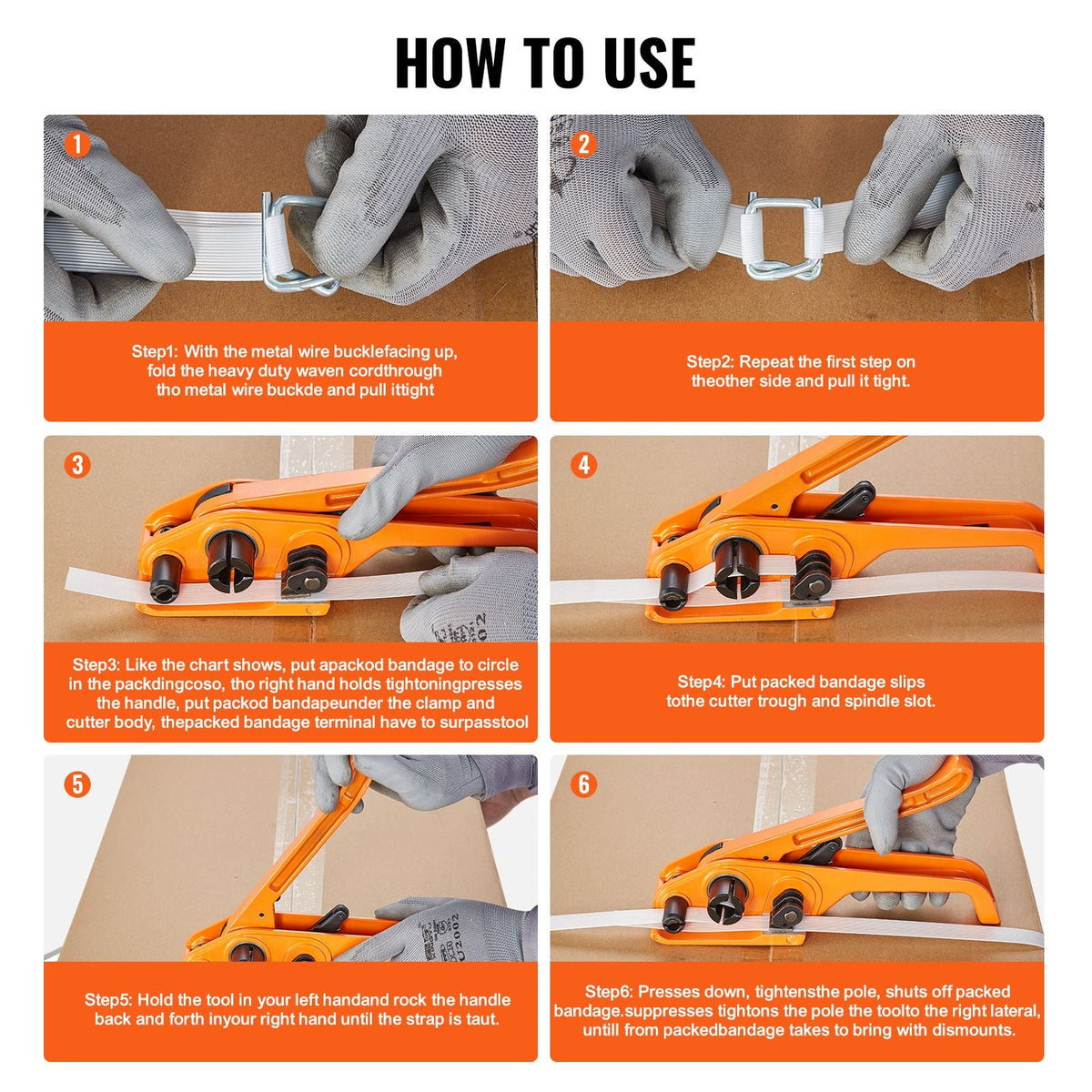 Banding Strapping Kit with Strapping Tensioner Tool, 328 ft Length Woven Strapping Cord Band, 100 Metal Seals, Pallet Packaging Strapping Banding Kit, Banding Packaging Strapping for Packing