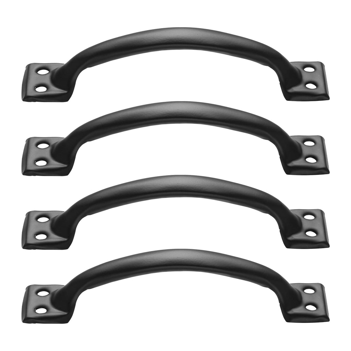 Barn Door Handle, 4Pcs 6.5 in Rustic Fence Gate Handle, Rust-Resistant Coating, Heavy Duty Carbon Steel Outdoor Gate Handles, Easy to Install, Metal Sliding Door Pulls for Garage Shed Pantry
