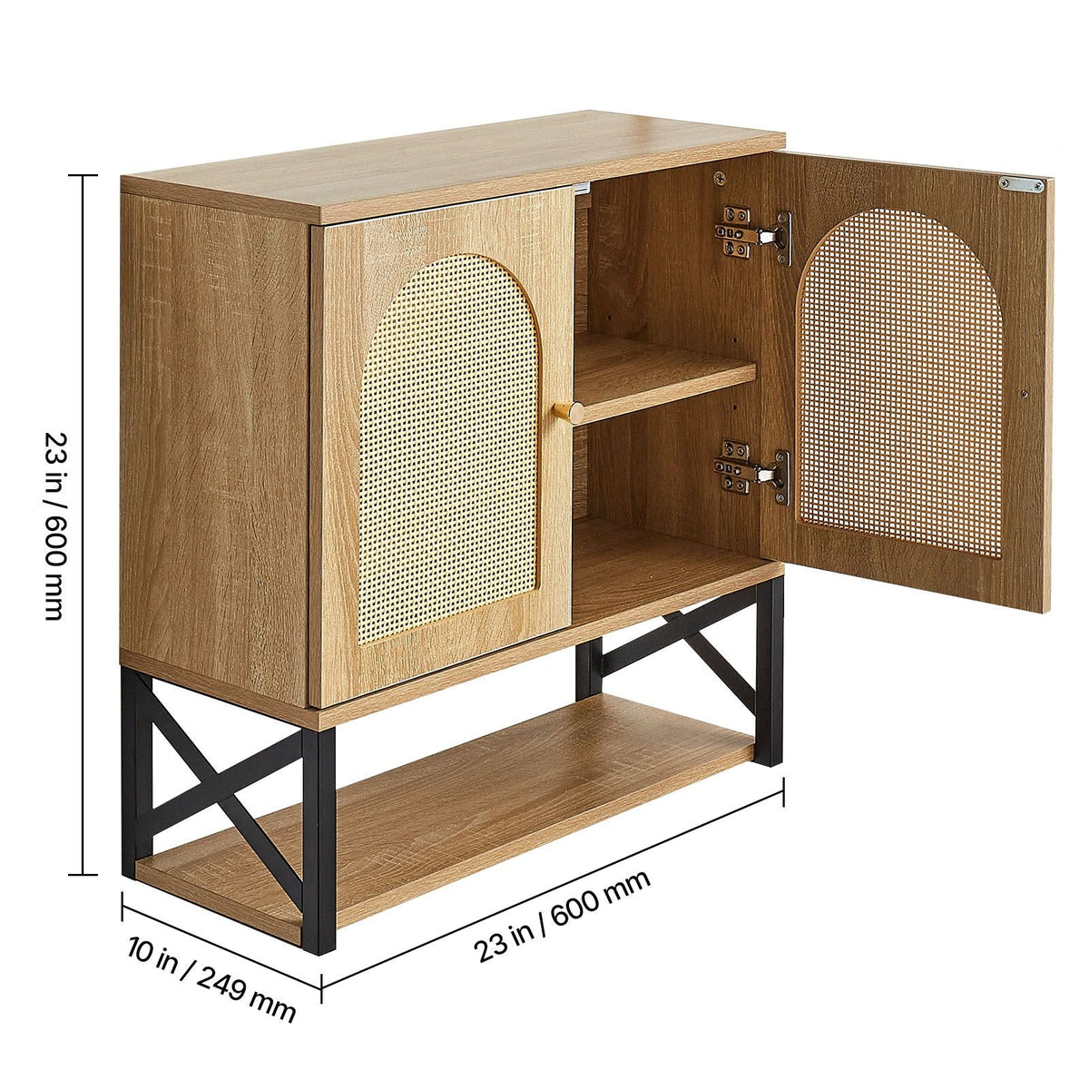 Bathroom Wall Cabinet, with 2 Doors and Adjustable Shelf, Over the Toilet Storage Medicine Cabinet Wall Mounted, Hanging Organizer with Shelves & Open Partition for Laundry Room Kitchen Restroom